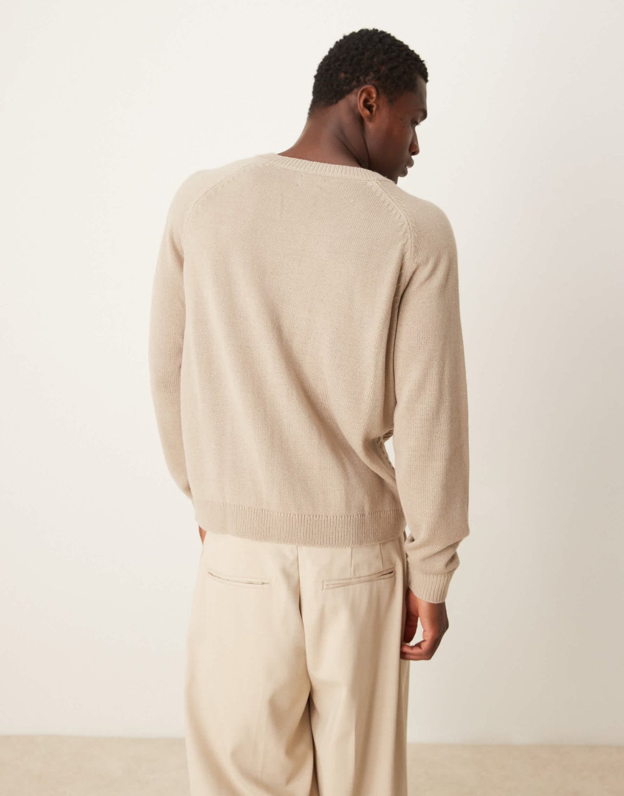 ASOS DESIGN relaxed knitted cable knit jumper in stone - ASOS Sample Sale EU Store