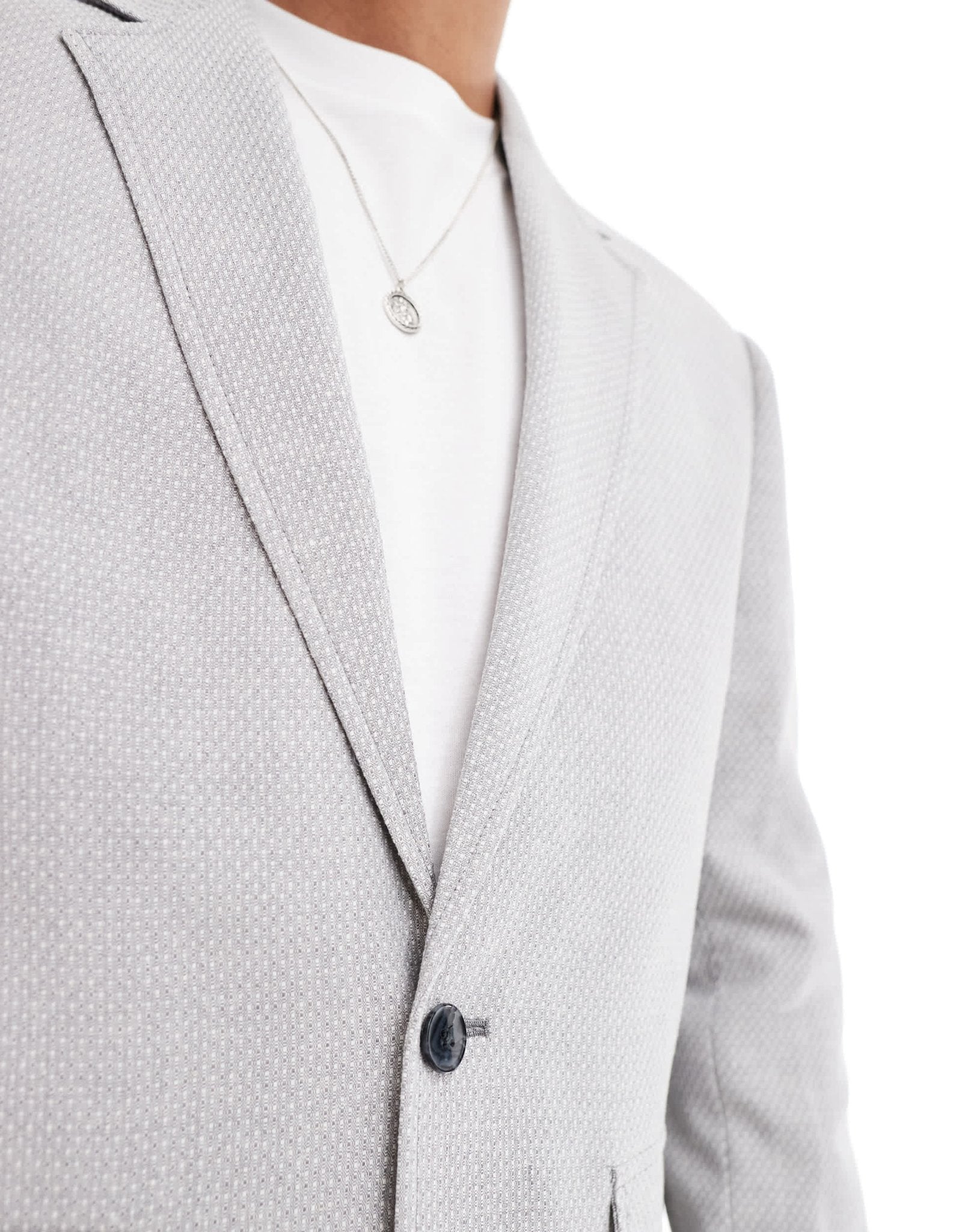 ASOS DESIGN relaxed microtexture suit jacket in grey - ASOS Sample Sale EU Store