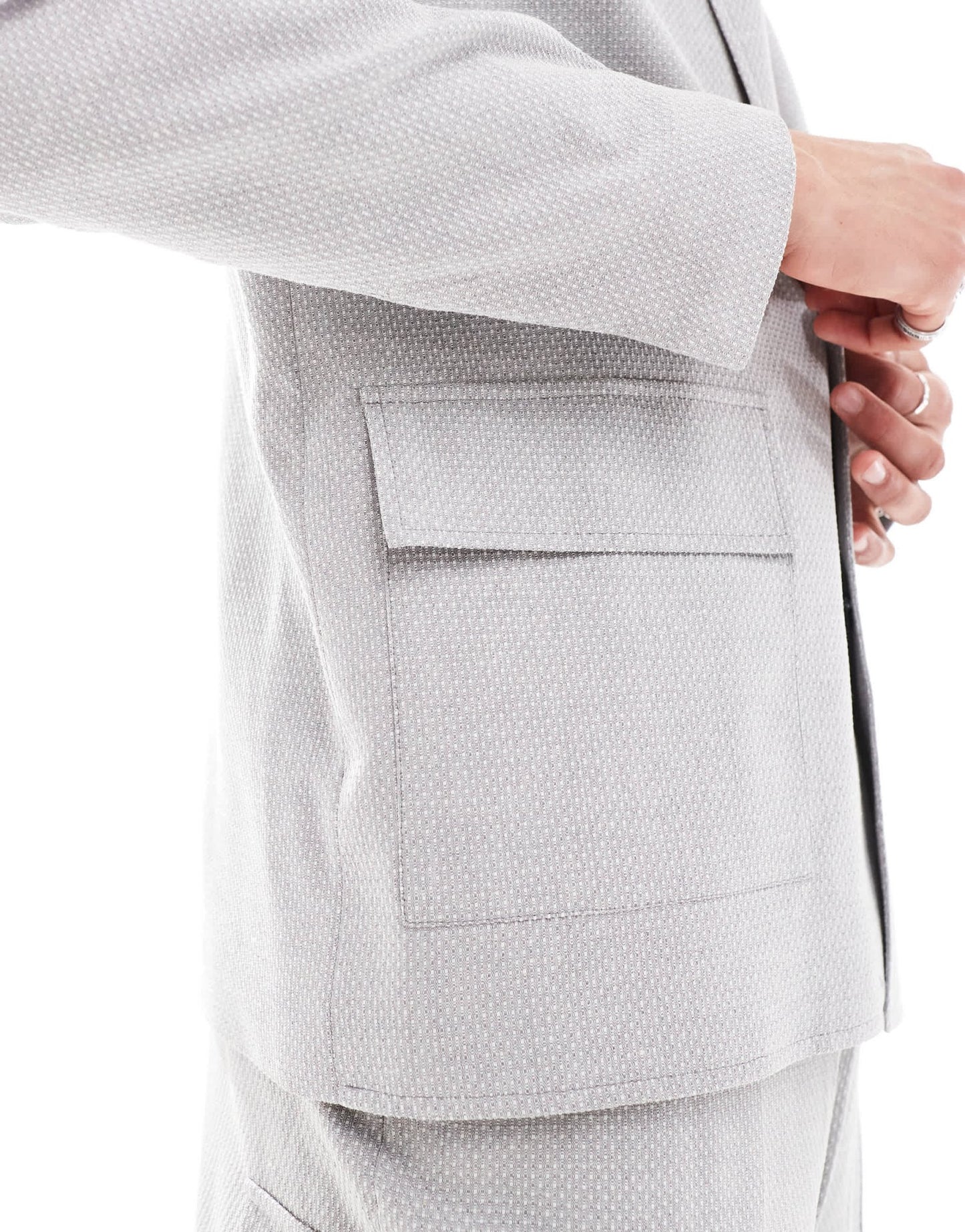 ASOS DESIGN relaxed microtexture suit jacket in grey - ASOS Sample Sale EU Store