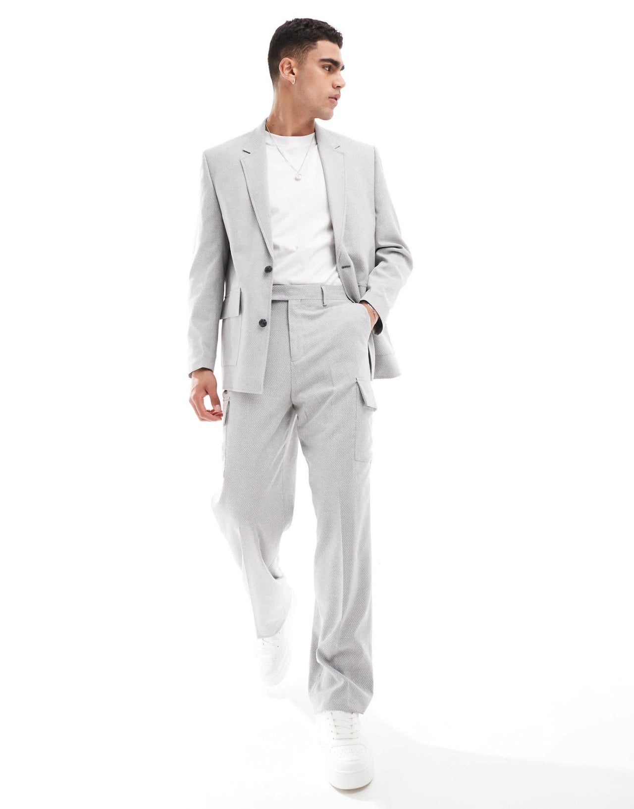 ASOS DESIGN relaxed microtexture suit jacket in grey - ASOS Sample Sale EU Store