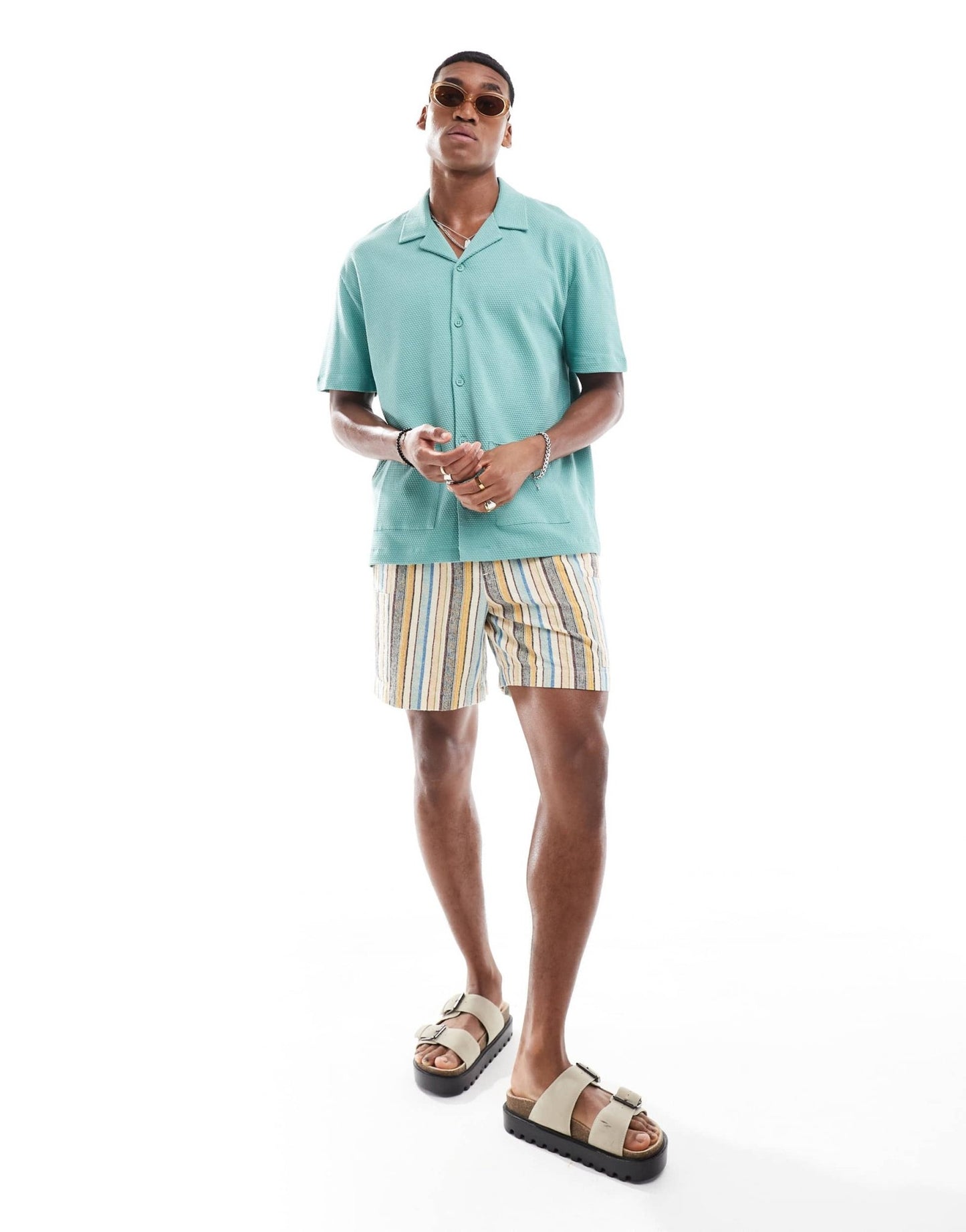 ASOS DESIGN relaxed polo shirt with revere collar in green - ASOS Sample Sale EU Store