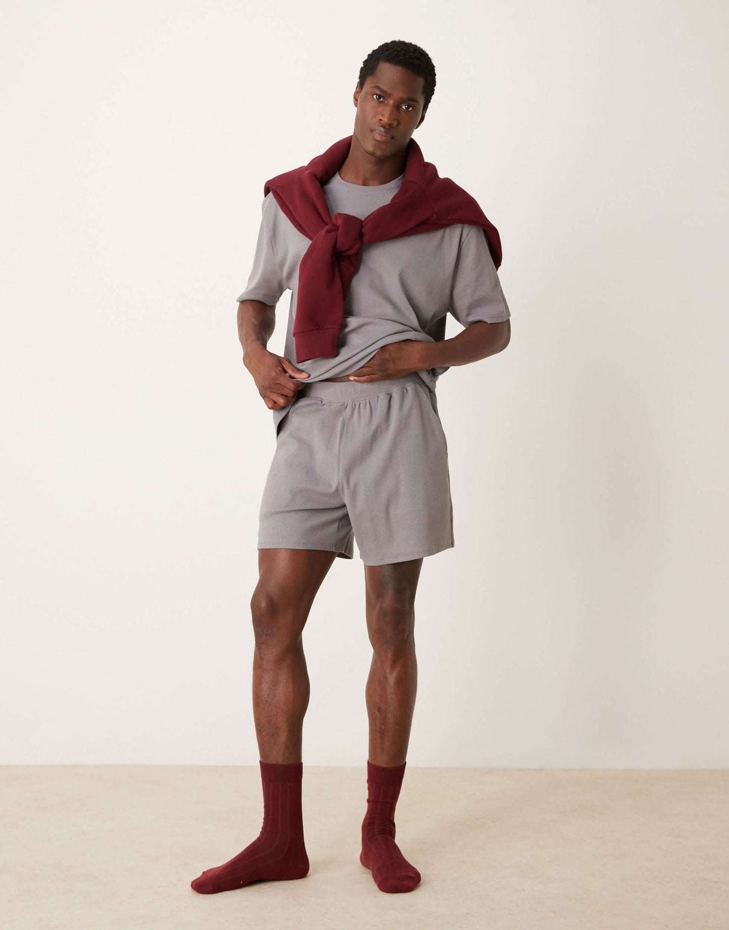 ASOS DESIGN relaxed pyjamas set in light grey - ASOS Sample Sale EU Store