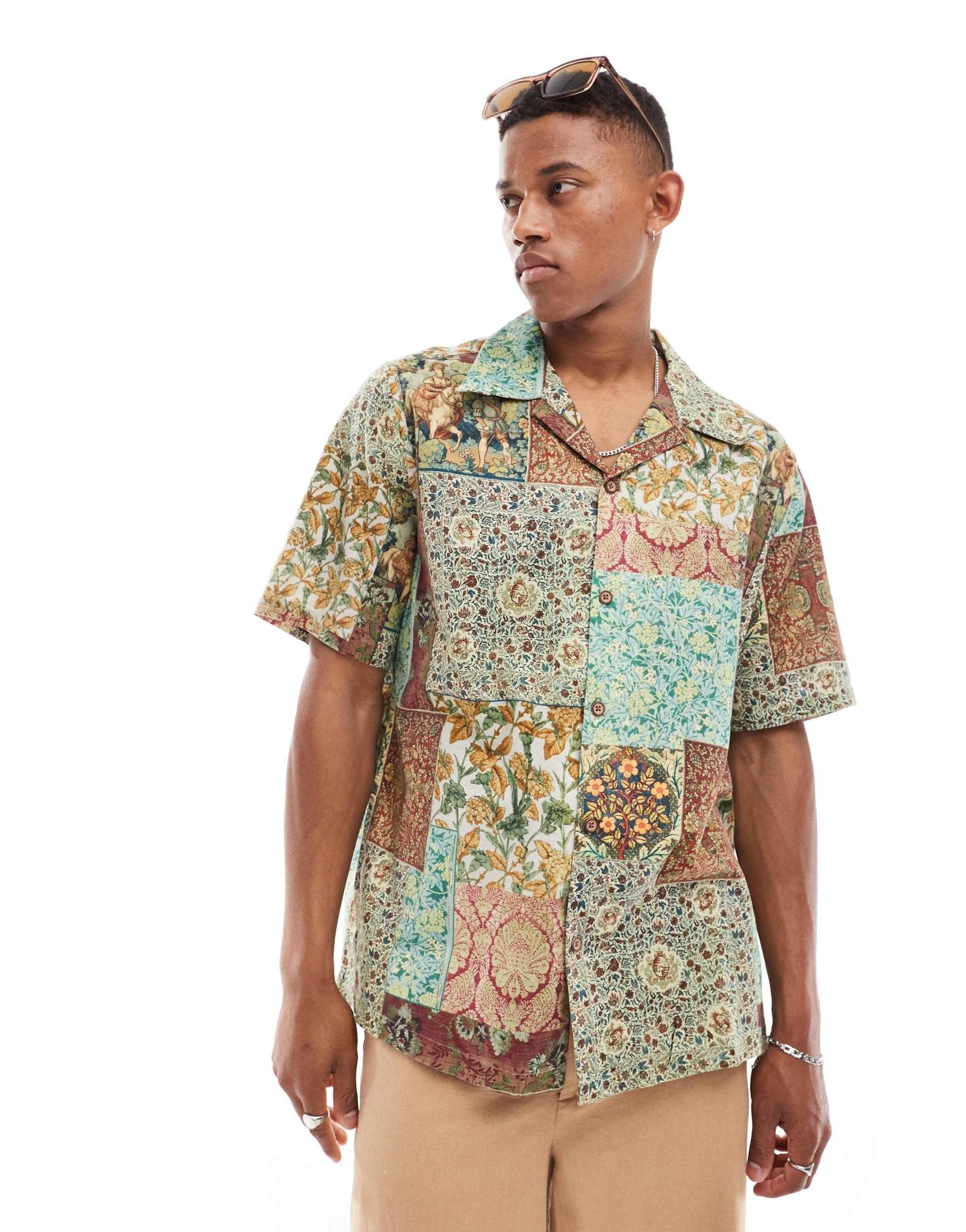 ASOS DESIGN relaxed revere shirt in tapestry print - ASOS Sample Sale EU Store