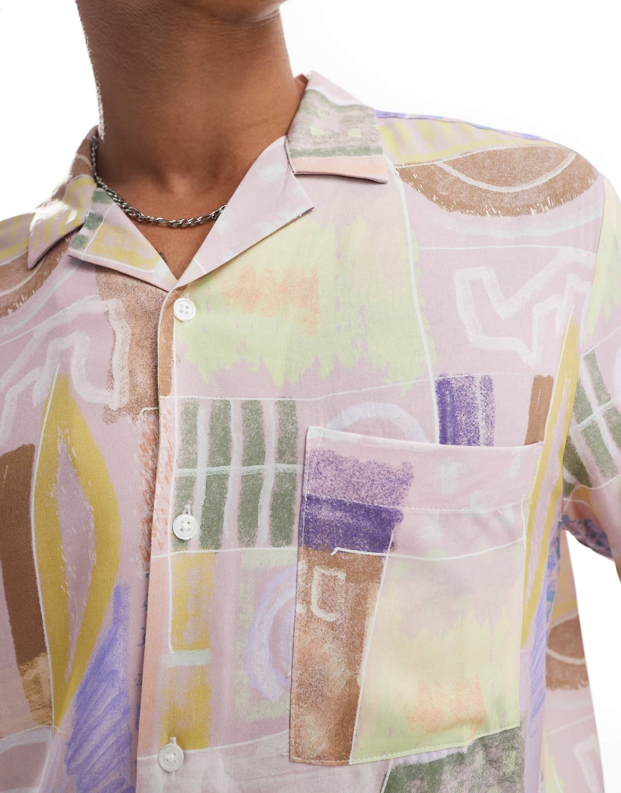 ASOS DESIGN relaxed revere shirt in vintage abstract print - ASOS Sample Sale EU Store