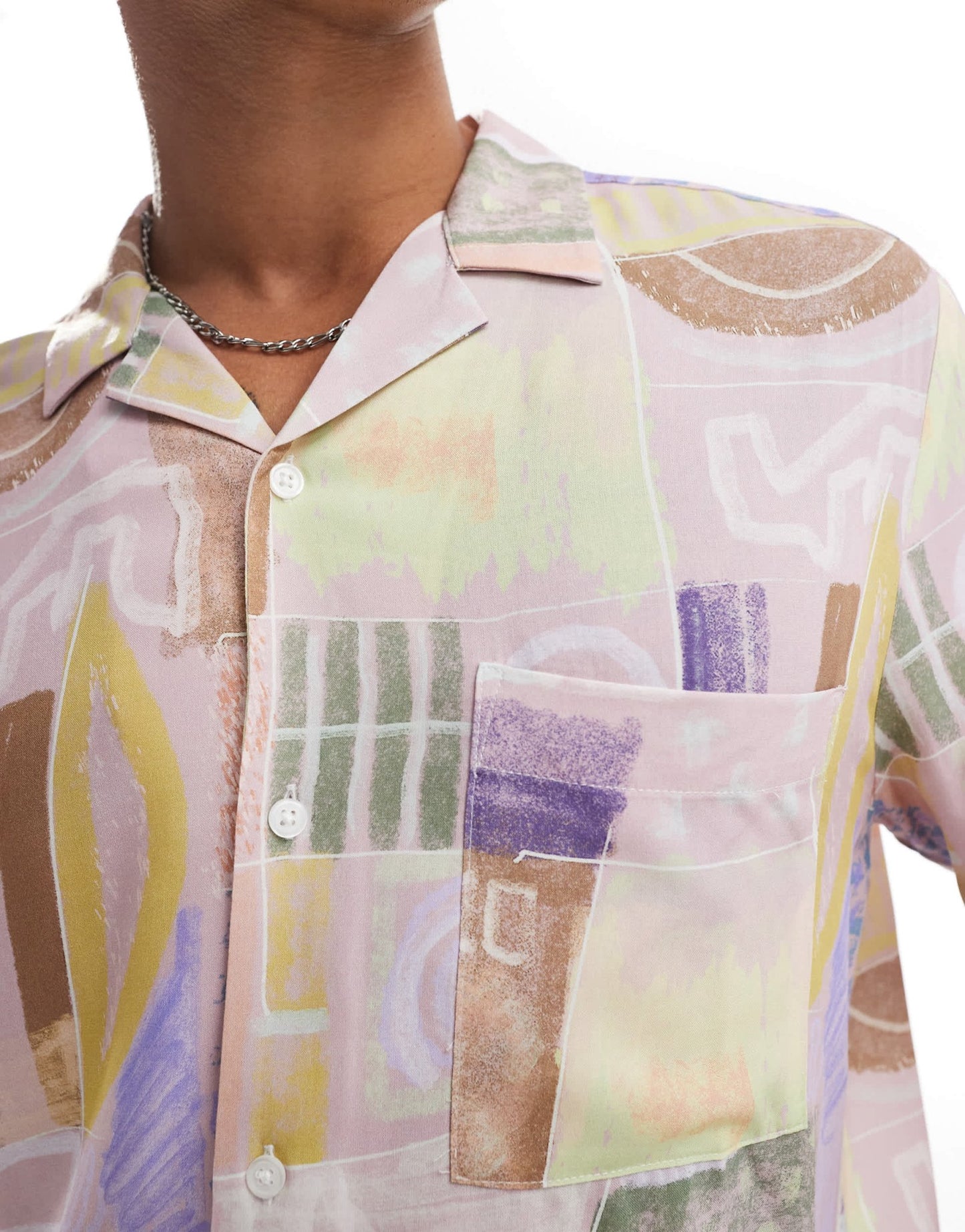 ASOS DESIGN relaxed revere shirt in vintage abstract print - ASOS Sample Sale EU Store