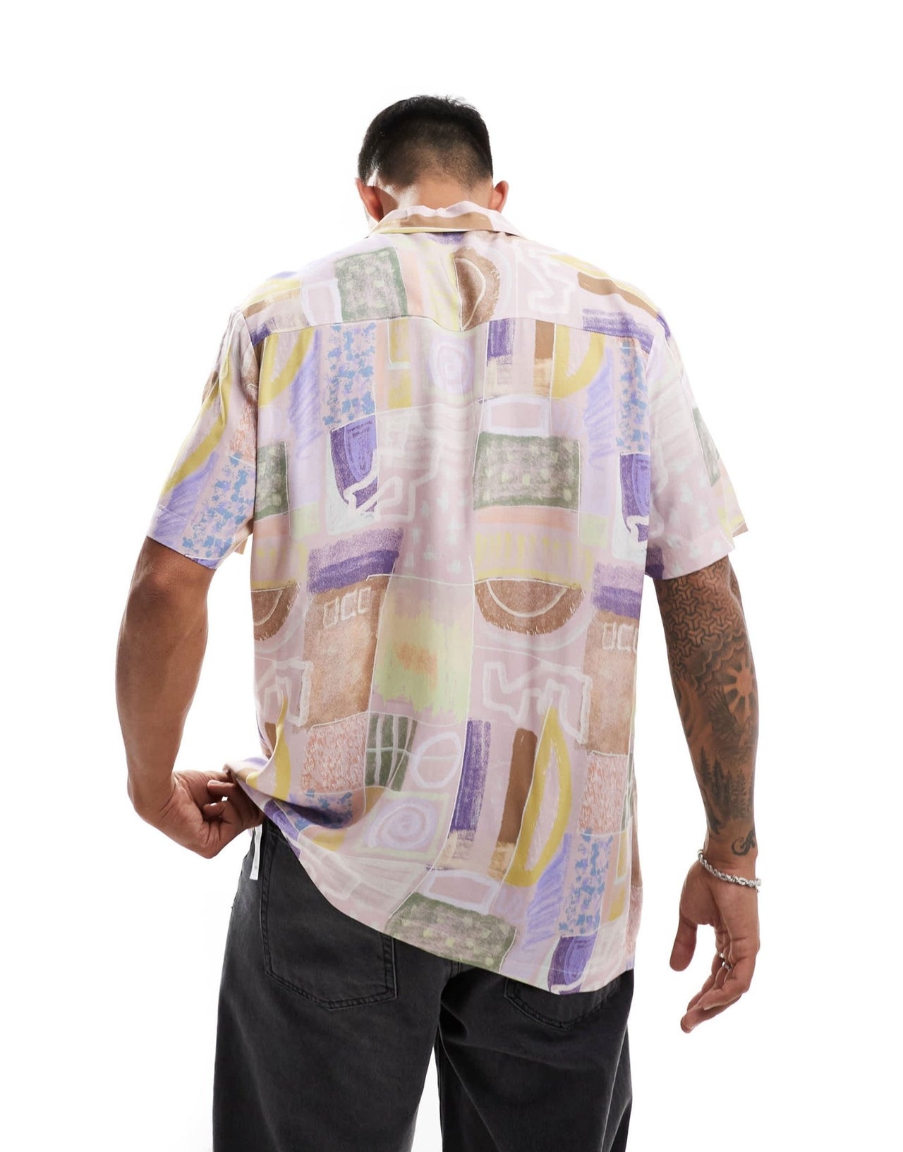 ASOS DESIGN relaxed revere shirt in vintage abstract print - ASOS Sample Sale EU Store
