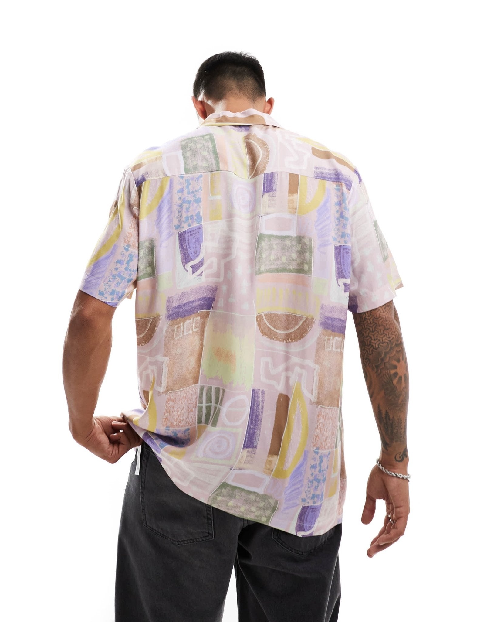 ASOS DESIGN relaxed revere shirt in vintage abstract print - ASOS Sample Sale EU Store