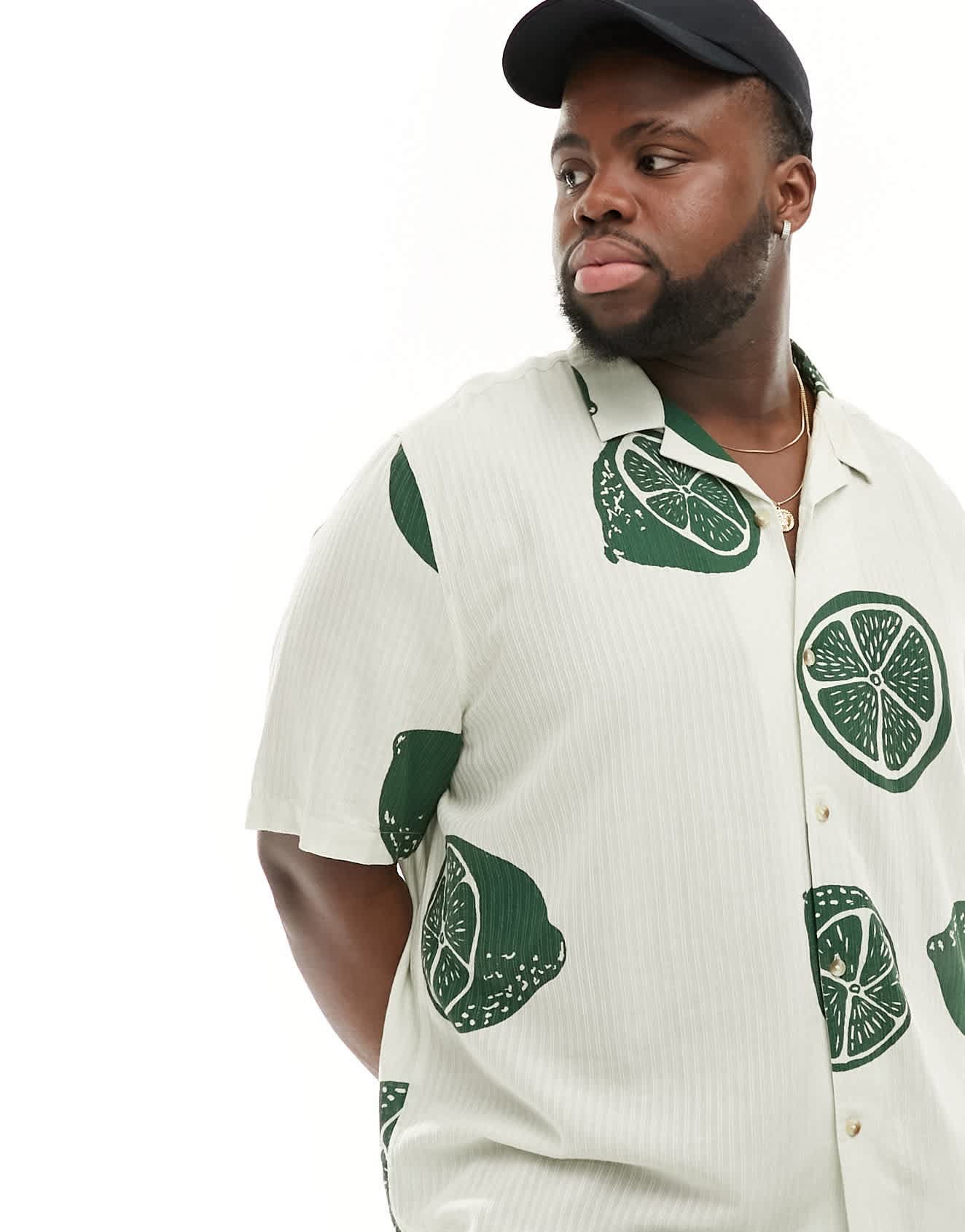 ASOS DESIGN relaxed revere shirt with fruit print - ASOS Sample Sale EU Store