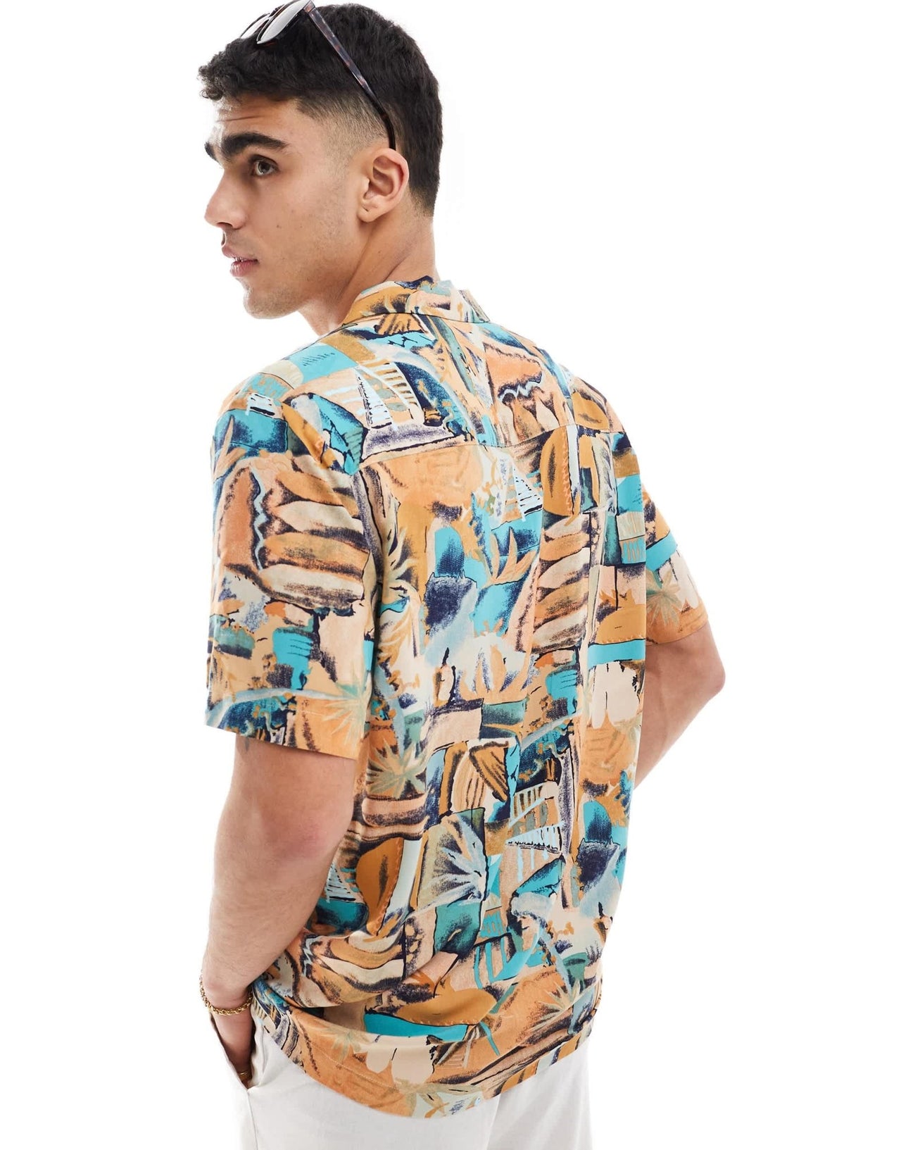 ASOS DESIGN relaxed revere shirt with vintage abstract hawaiian print - ASOS Sample Sale EU Store