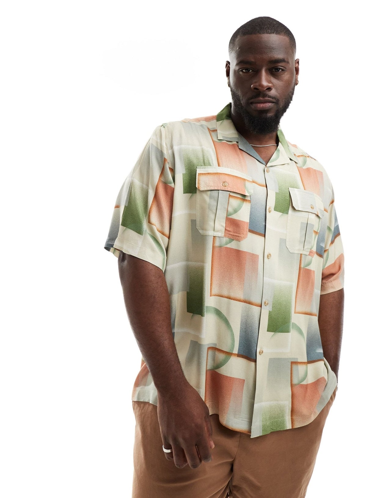 ASOS DESIGN relaxed revere shirt with vintage ombre print - ASOS Sample Sale EU Store