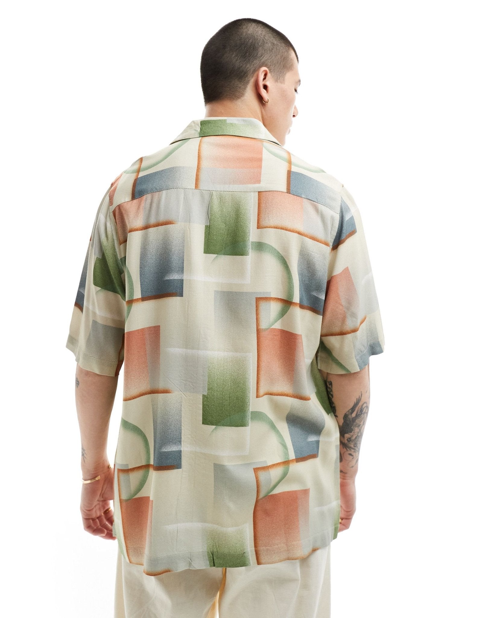 ASOS DESIGN relaxed revere shirt with vintage ombre print - ASOS Sample Sale EU Store