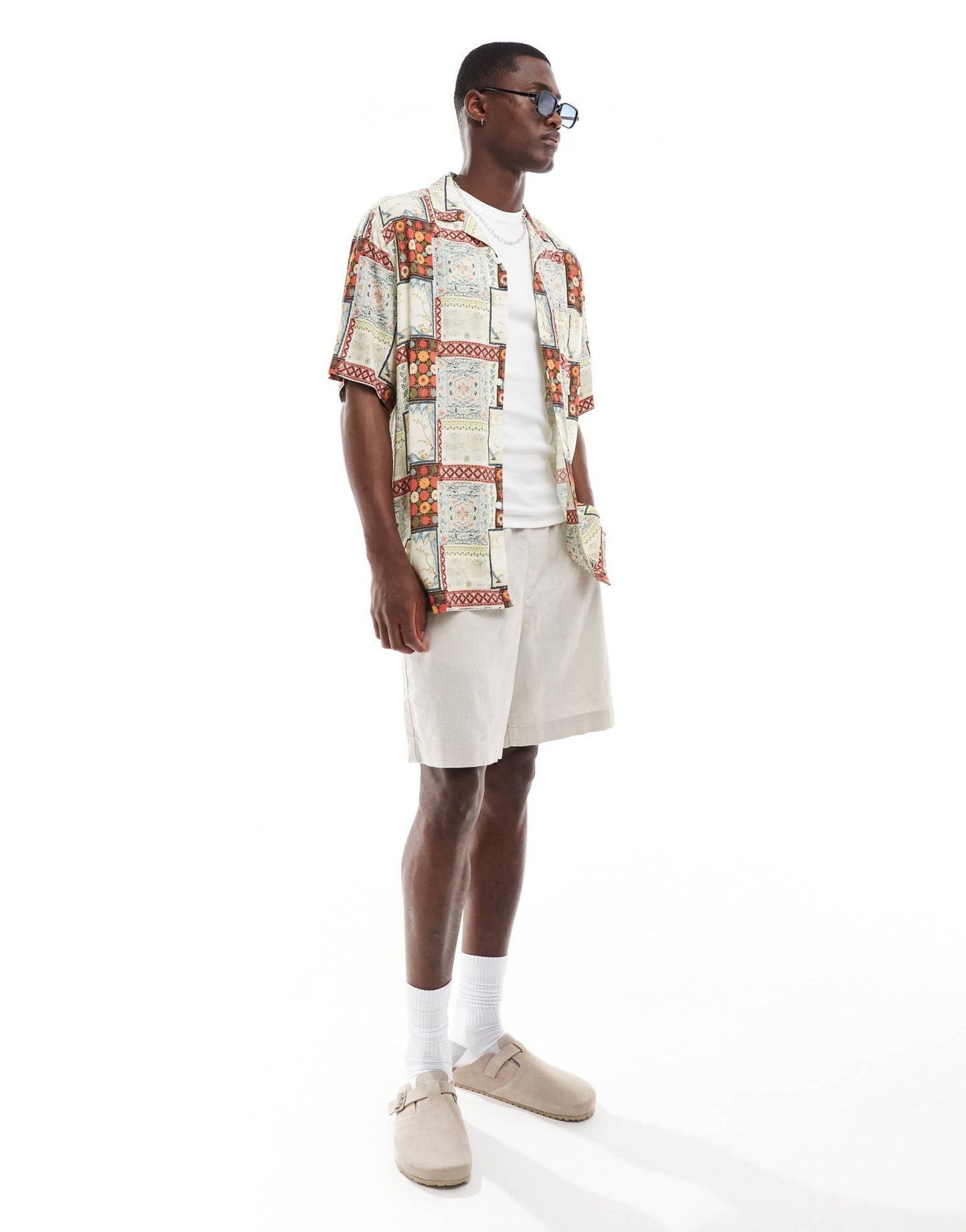 ASOS DESIGN relaxed revere shirt with vintage print - ASOS Sample Sale EU Store