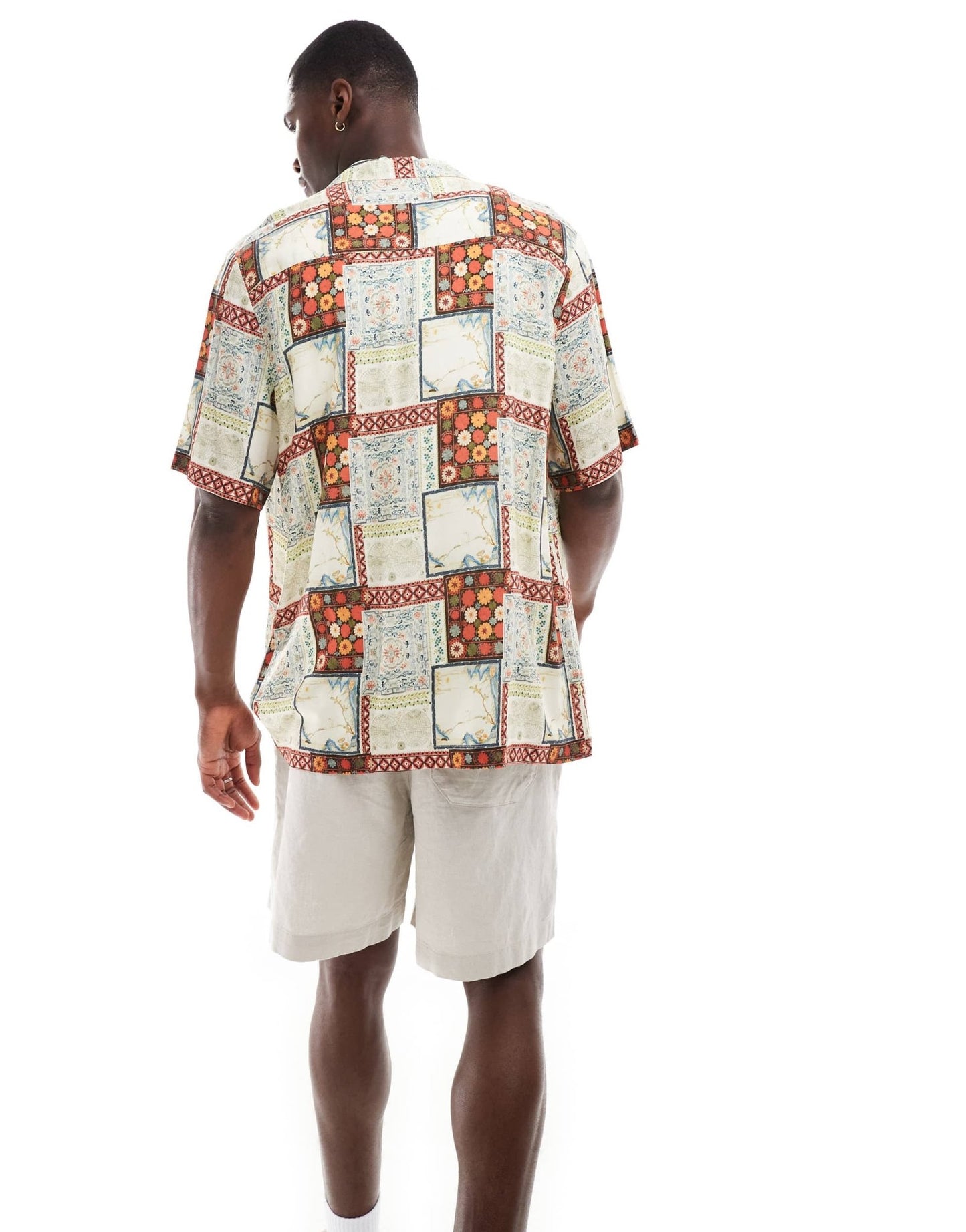 ASOS DESIGN relaxed revere shirt with vintage print - ASOS Sample Sale EU Store
