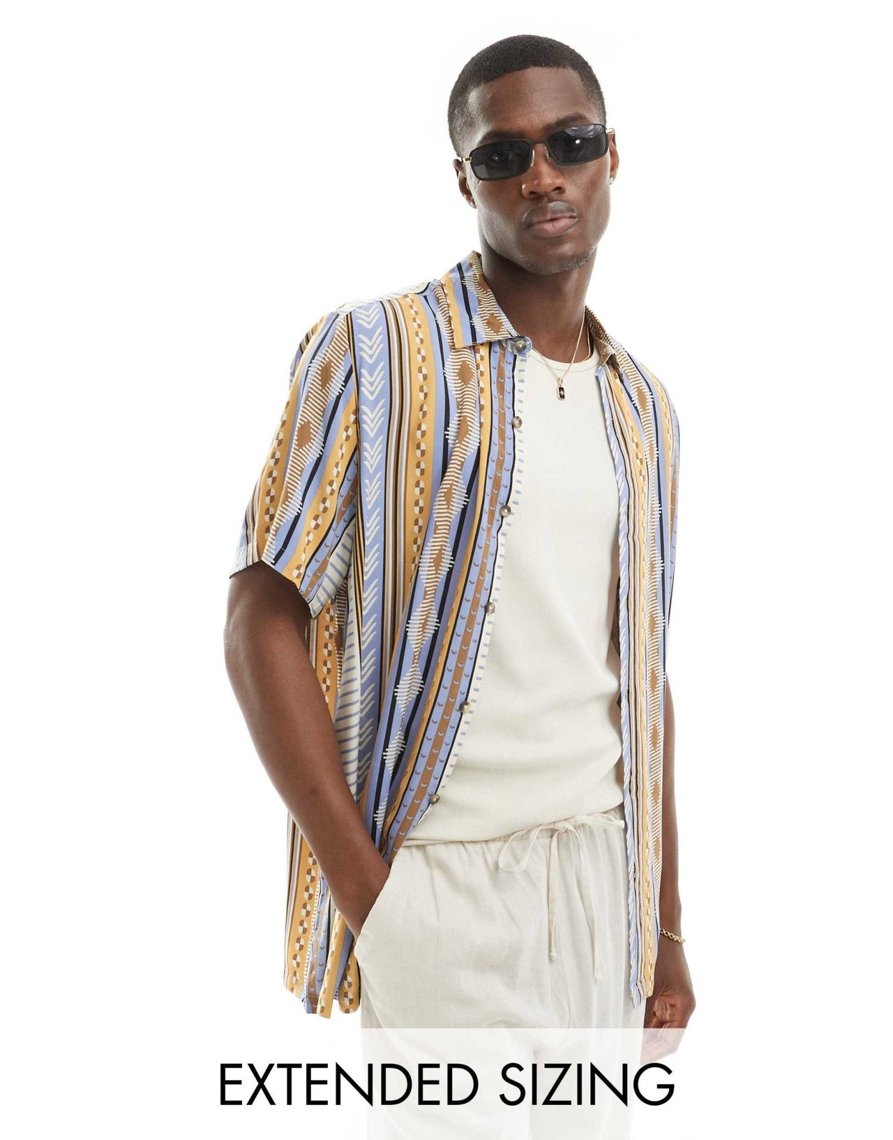 ASOS DESIGN relaxed shirt in aztec print - ASOS Sample Sale EU Store