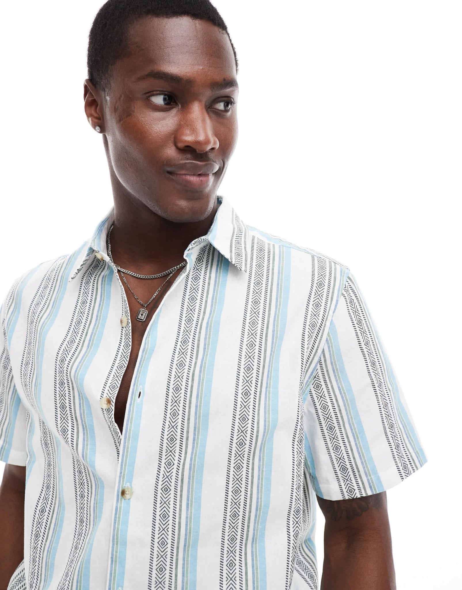 ASOS DESIGN relaxed shirt in aztec stripe - ASOS Sample Sale EU Store