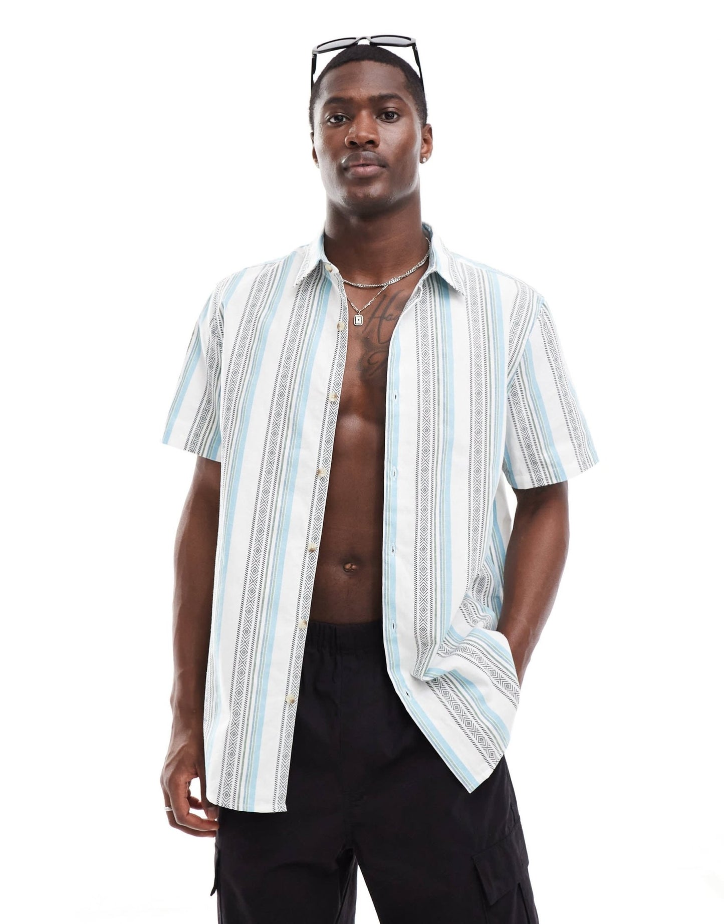 ASOS DESIGN relaxed shirt in aztec stripe - ASOS Sample Sale EU Store