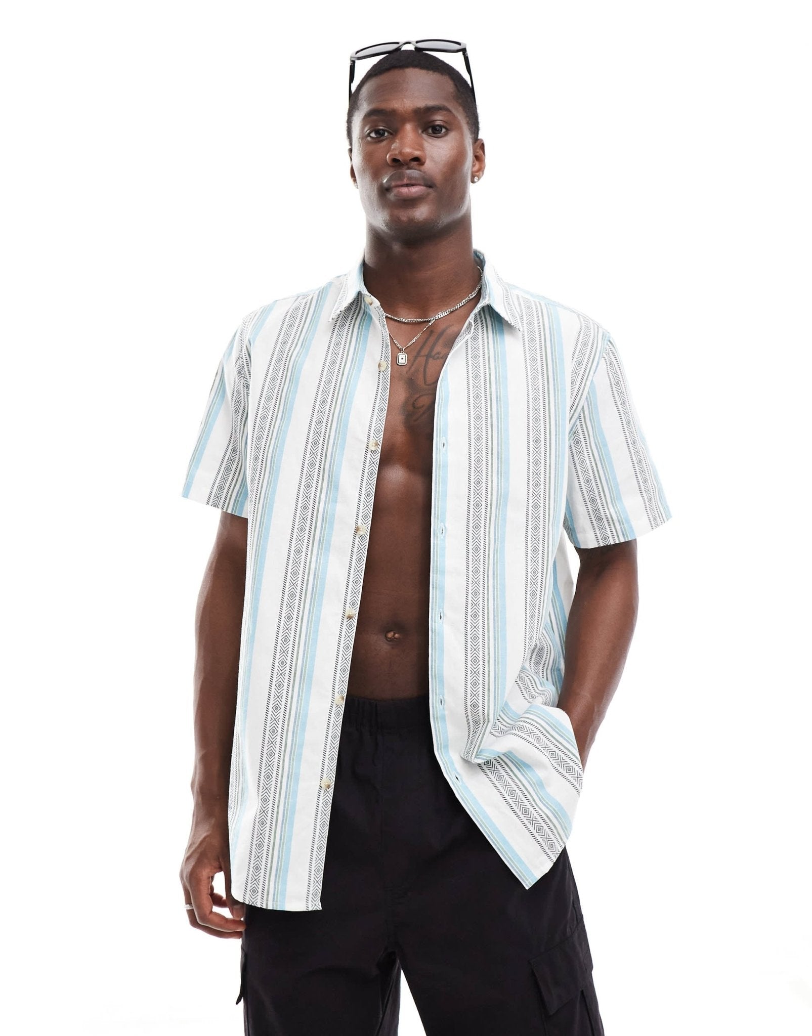 ASOS DESIGN relaxed shirt in aztec stripe - ASOS Sample Sale EU Store