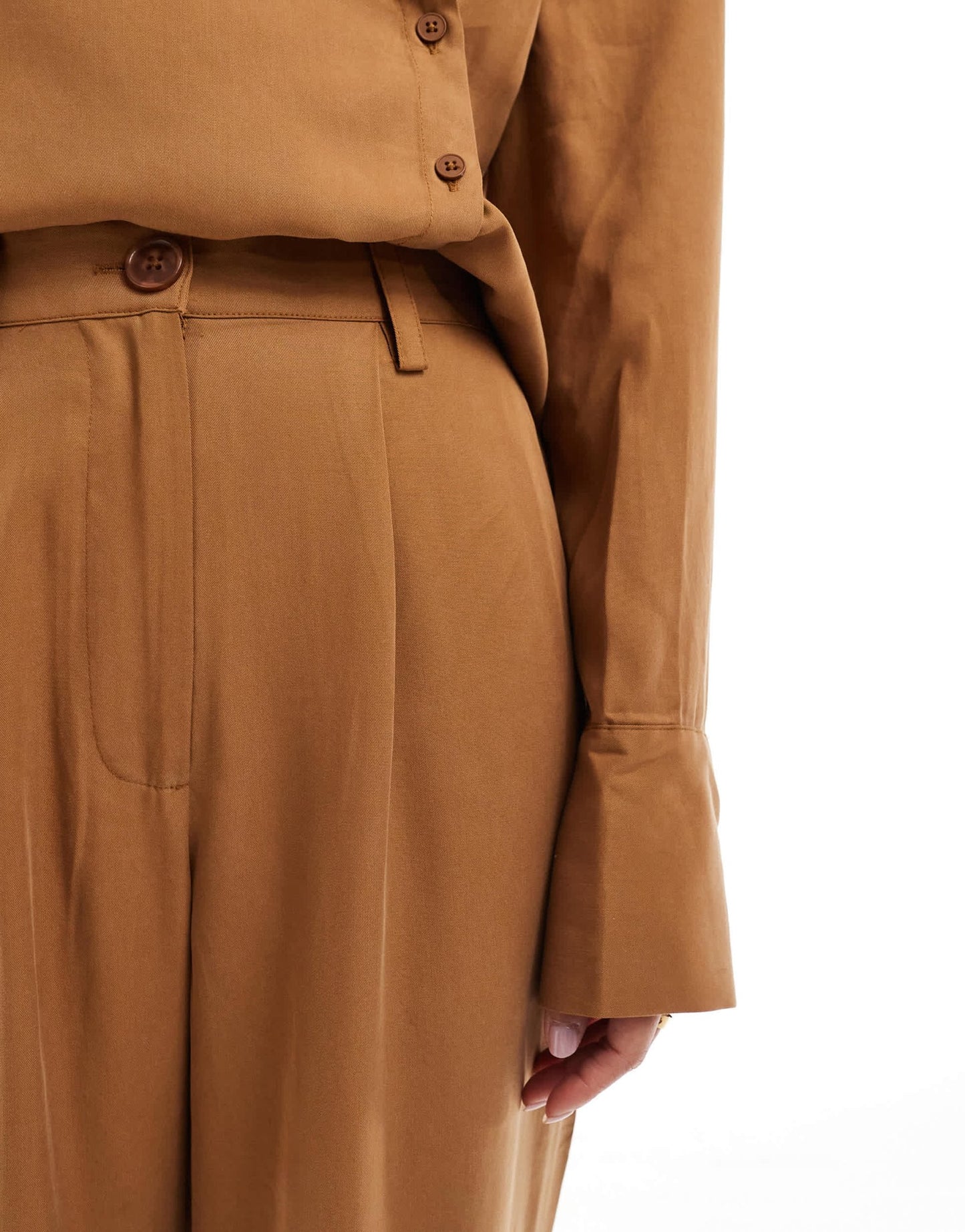 ASOS DESIGN relaxed straight leg trousers co - ord in camel - ASOS Sample Sale EU Store