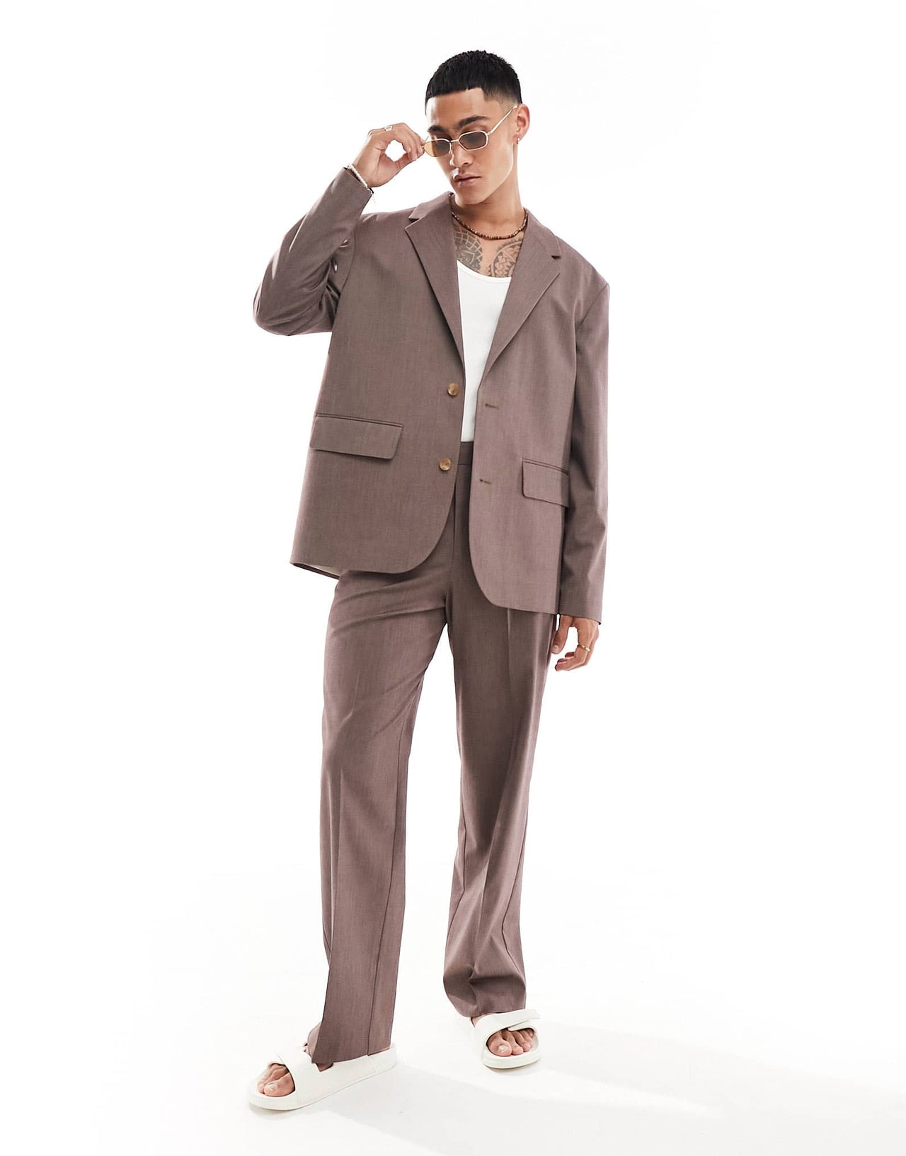 ASOS DESIGN relaxed suit jacket in brown - ASOS Sample Sale EU Store