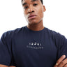 ASOS DESIGN relaxed t-shirt in navy with celestial chest print
