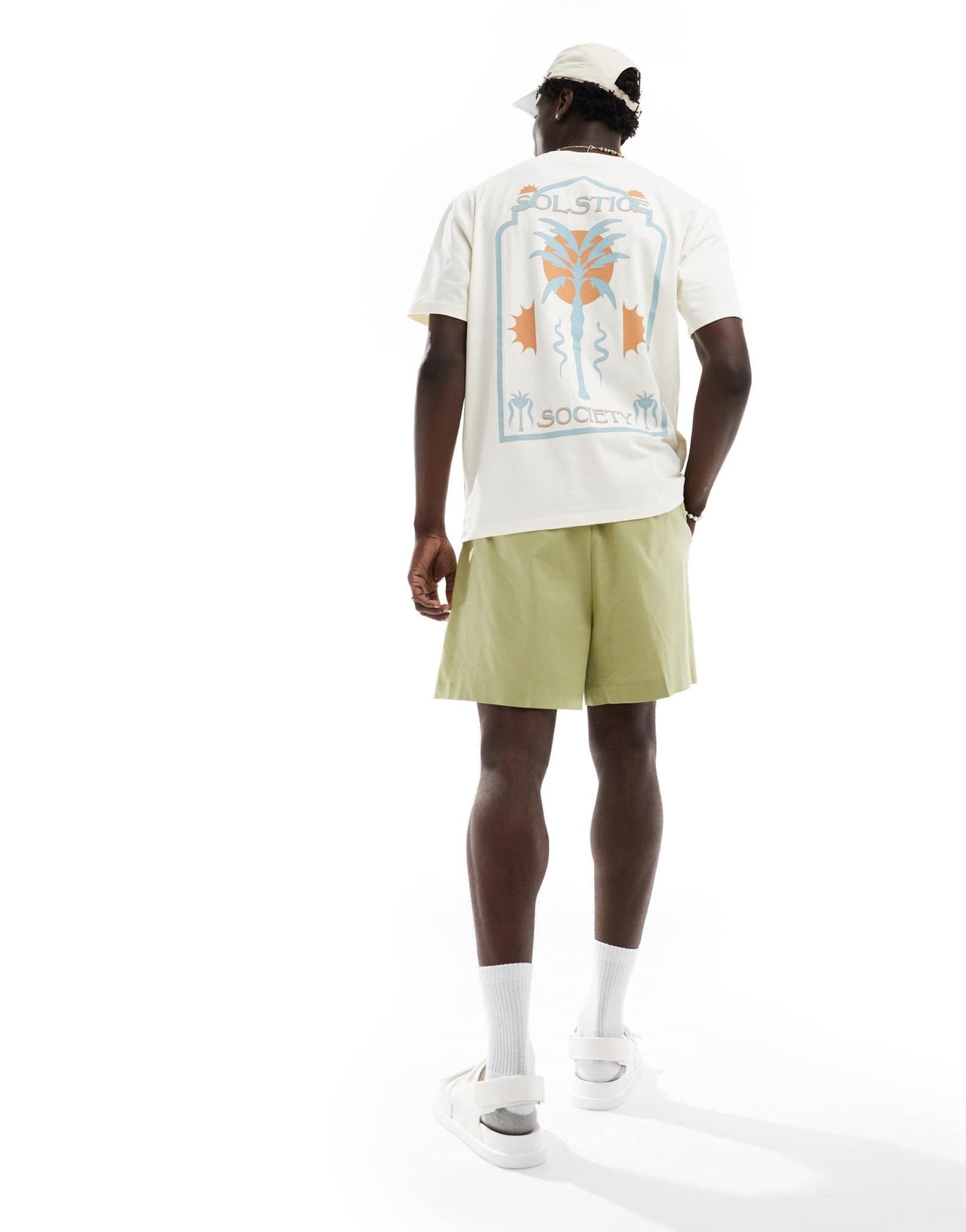 ASOS DESIGN relaxed t-shirt in off white with solstice society back print - ASOS Sample Sale EU Store