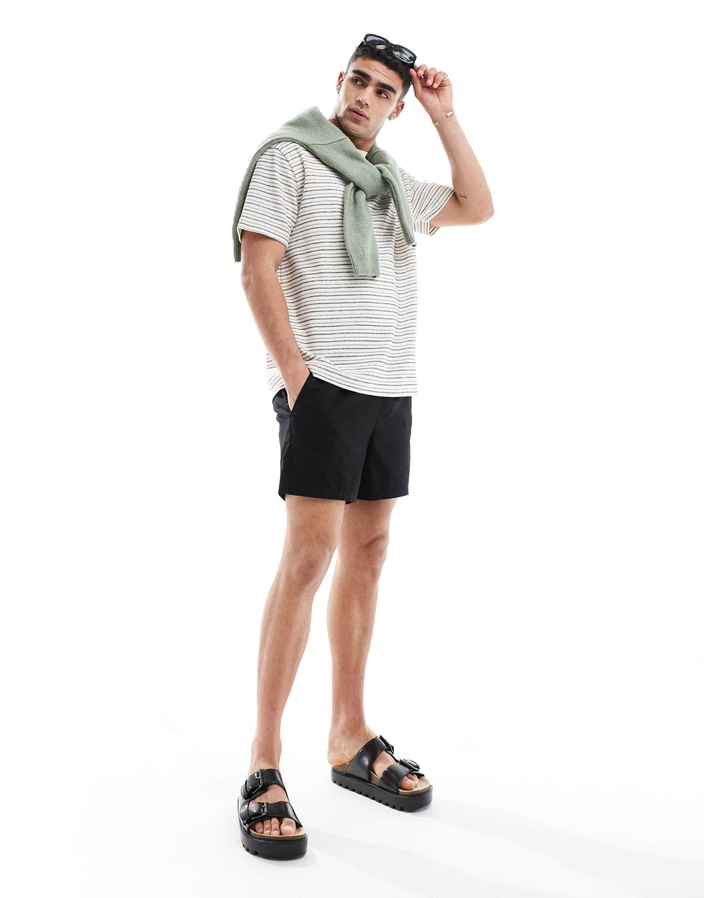 ASOS DESIGN relaxed t-shirt in textured stripe - ASOS Sample Sale EU Store