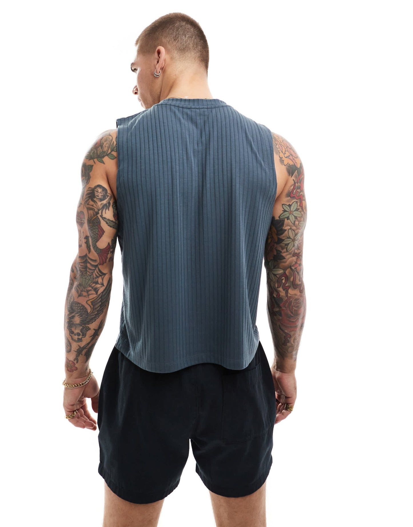 ASOS DESIGN rib tank in charcoal - ASOS Sample Sale EU Store