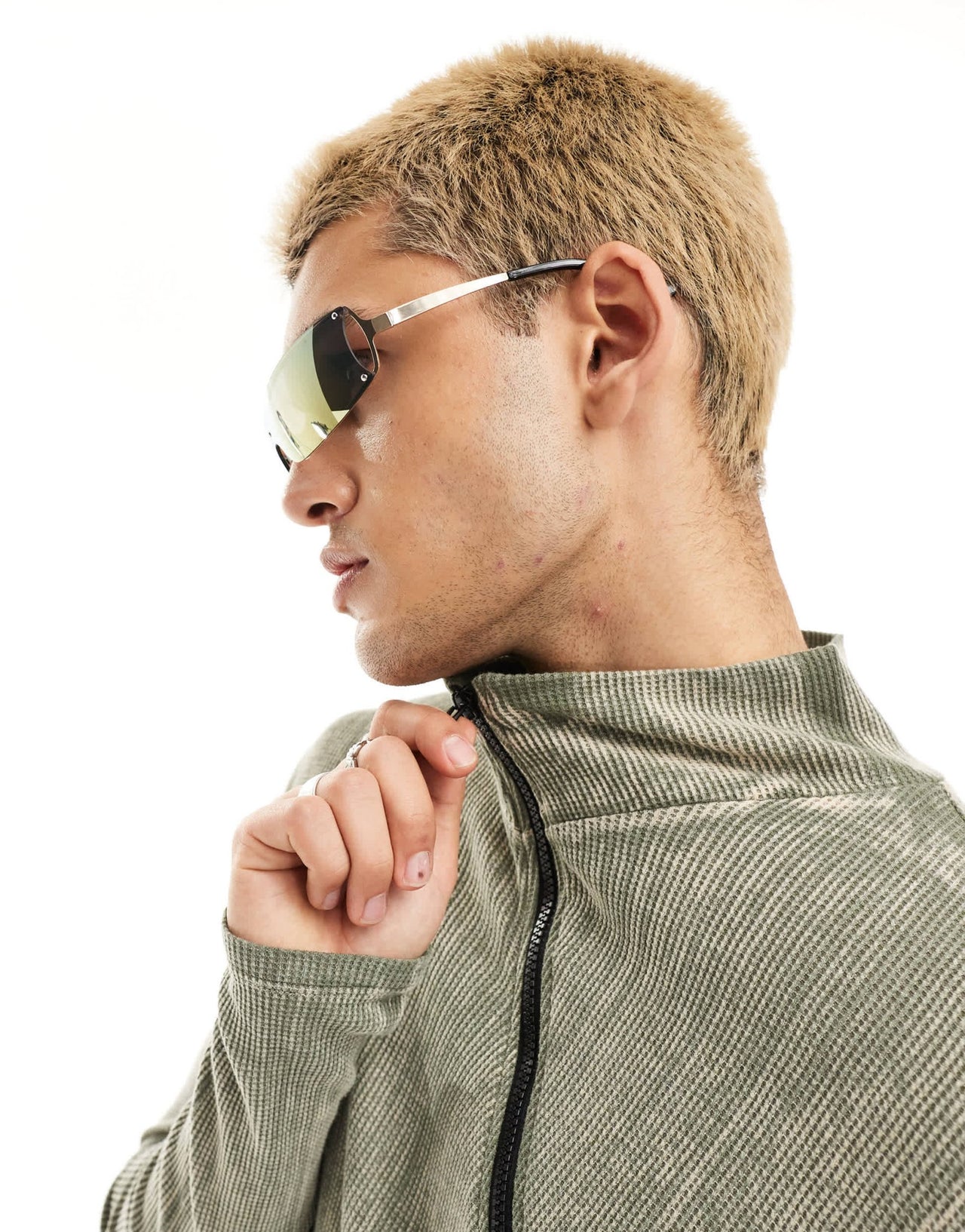 ASOS DESIGN rimless wrap sunglasses in gunmetal - ASOS Sample Sale EU Store