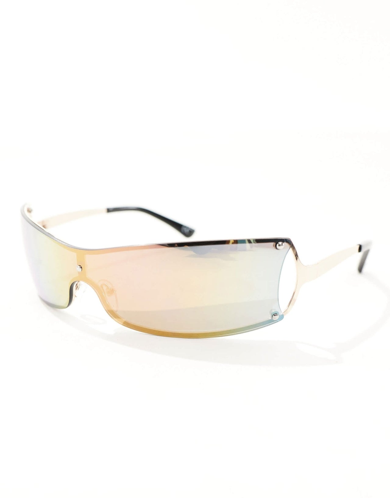 ASOS DESIGN rimless wrap sunglasses in gunmetal - ASOS Sample Sale EU Store