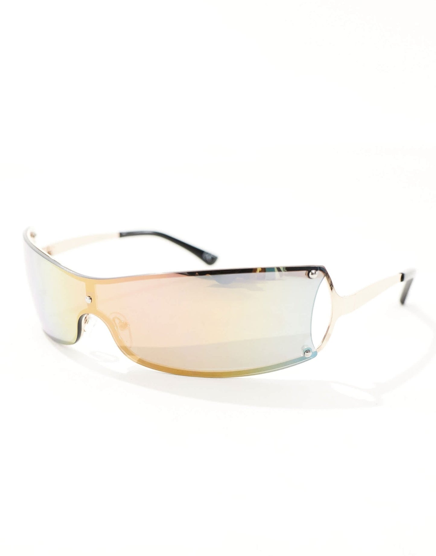 ASOS DESIGN rimless wrap sunglasses in gunmetal - ASOS Sample Sale EU Store