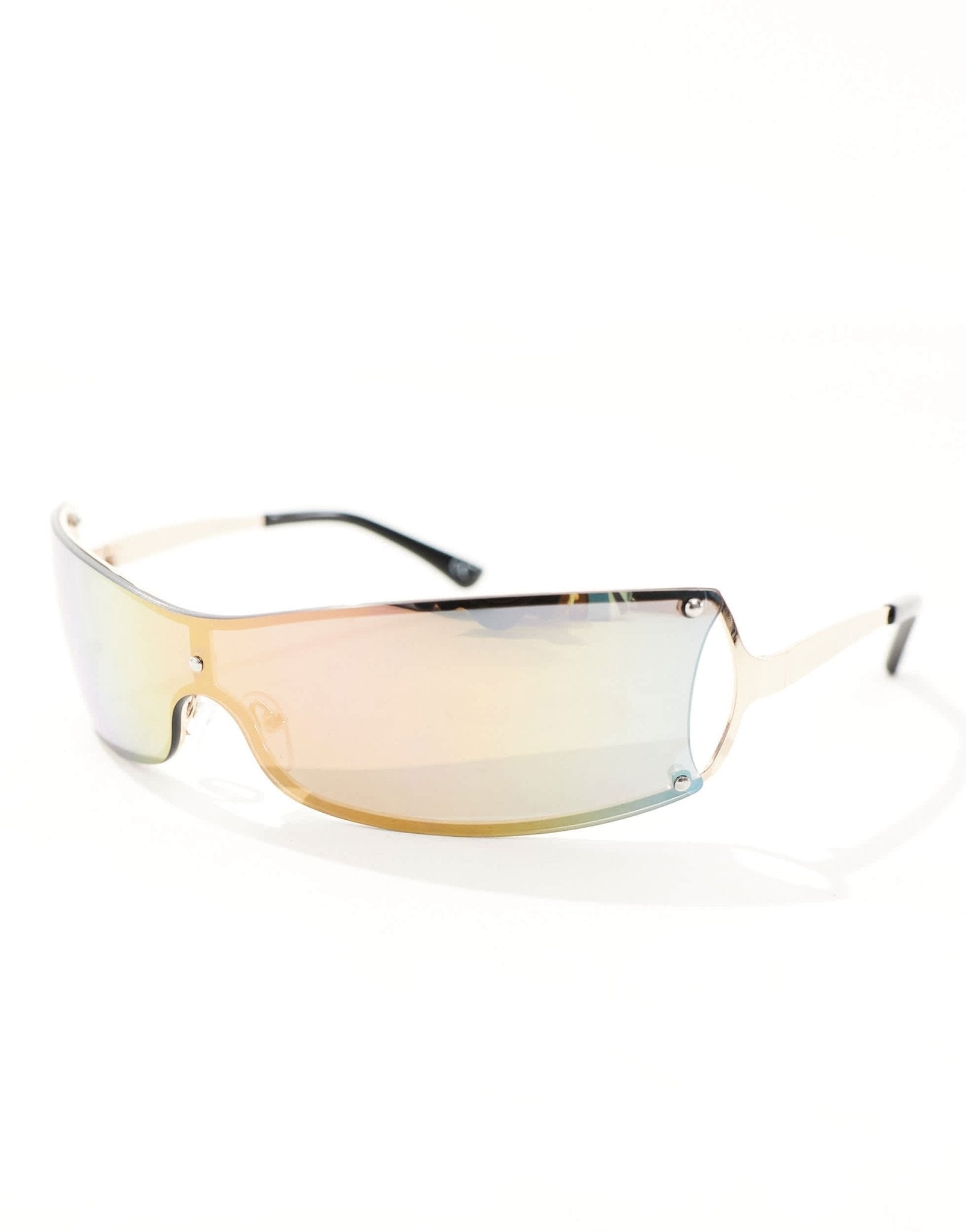 ASOS DESIGN rimless wrap sunglasses in gunmetal - ASOS Sample Sale EU Store