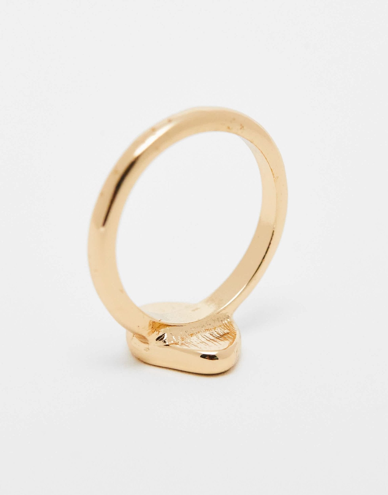 ASOS DESIGN ring with black enamel detail in gold tone - ASOS Sample Sale EU Store