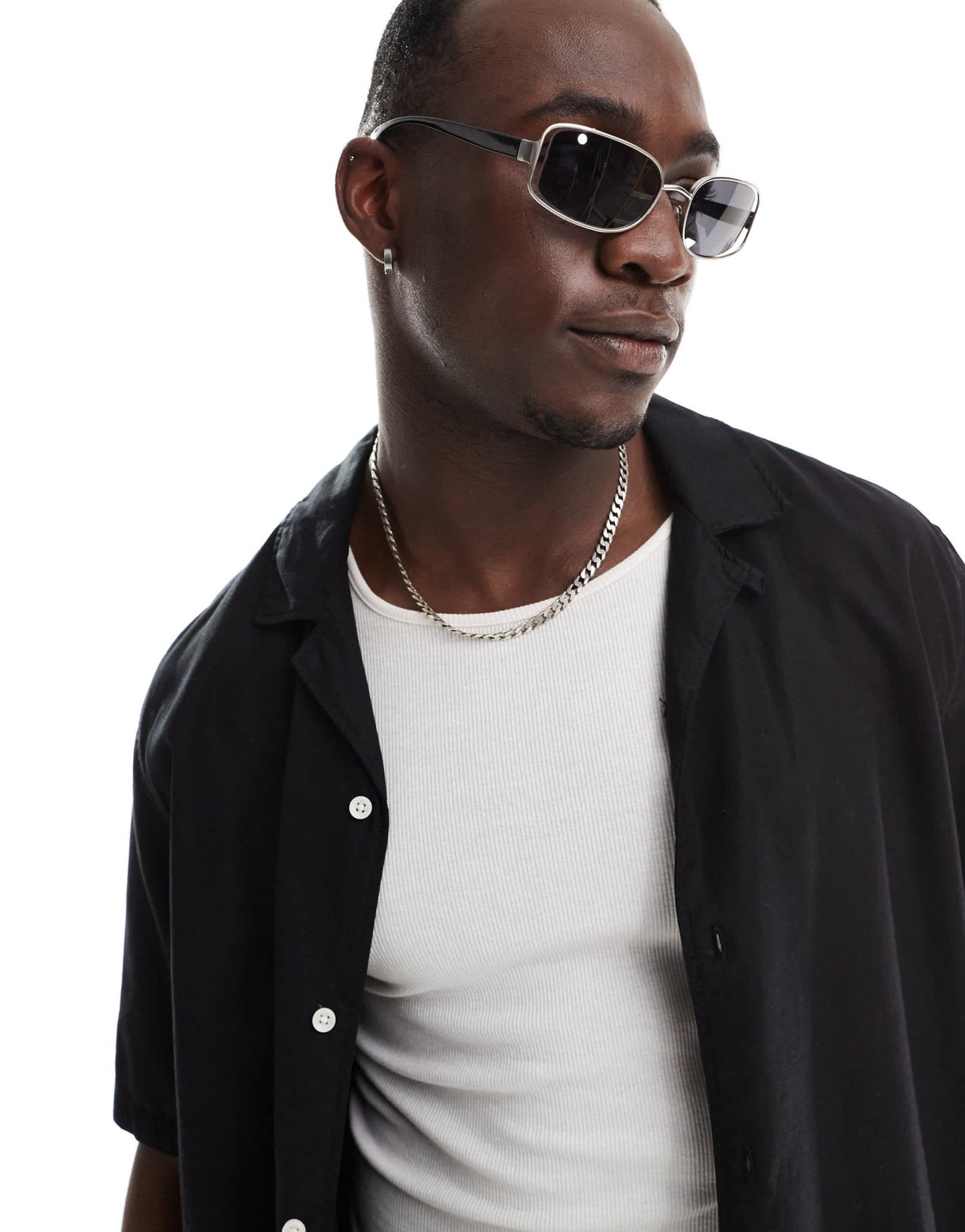 ASOS DESIGN round sunglasses with cut out details with silver frame - ASOS Sample Sale EU Store