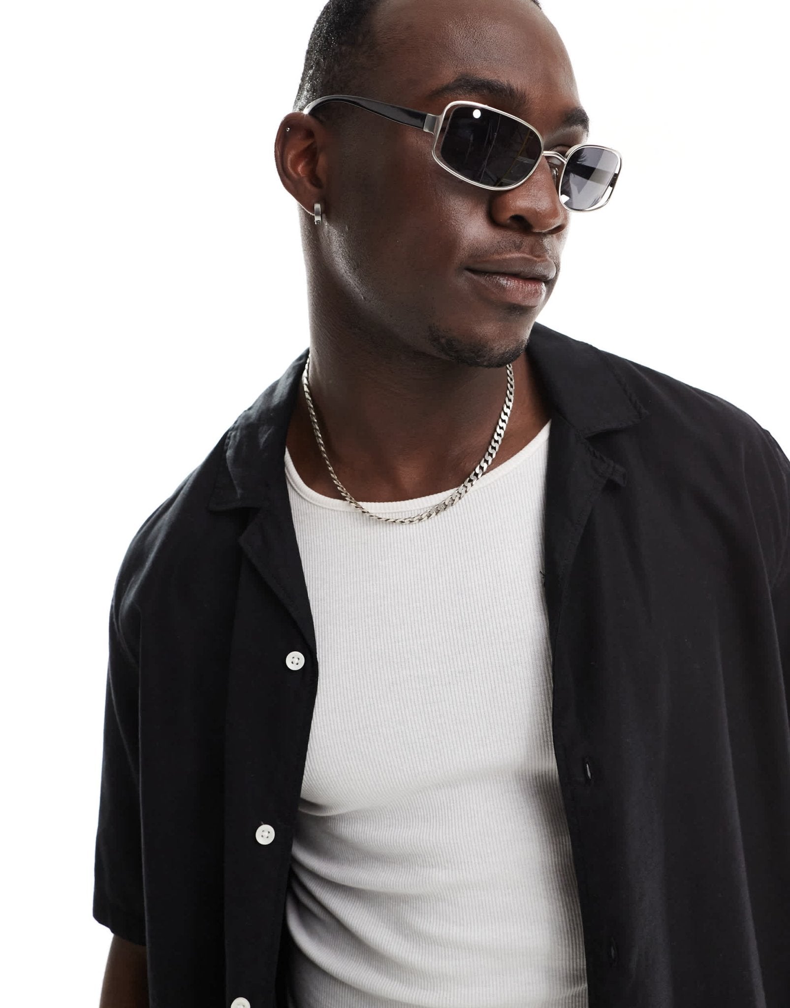 ASOS DESIGN round sunglasses with cut out details with silver frame - ASOS Sample Sale EU Store