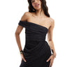 Mini robe ASOS DESIGN en mesh froncé à pois monochromes