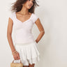 ASOS DESIGN ruffle edge cap sleeve top in baby pink