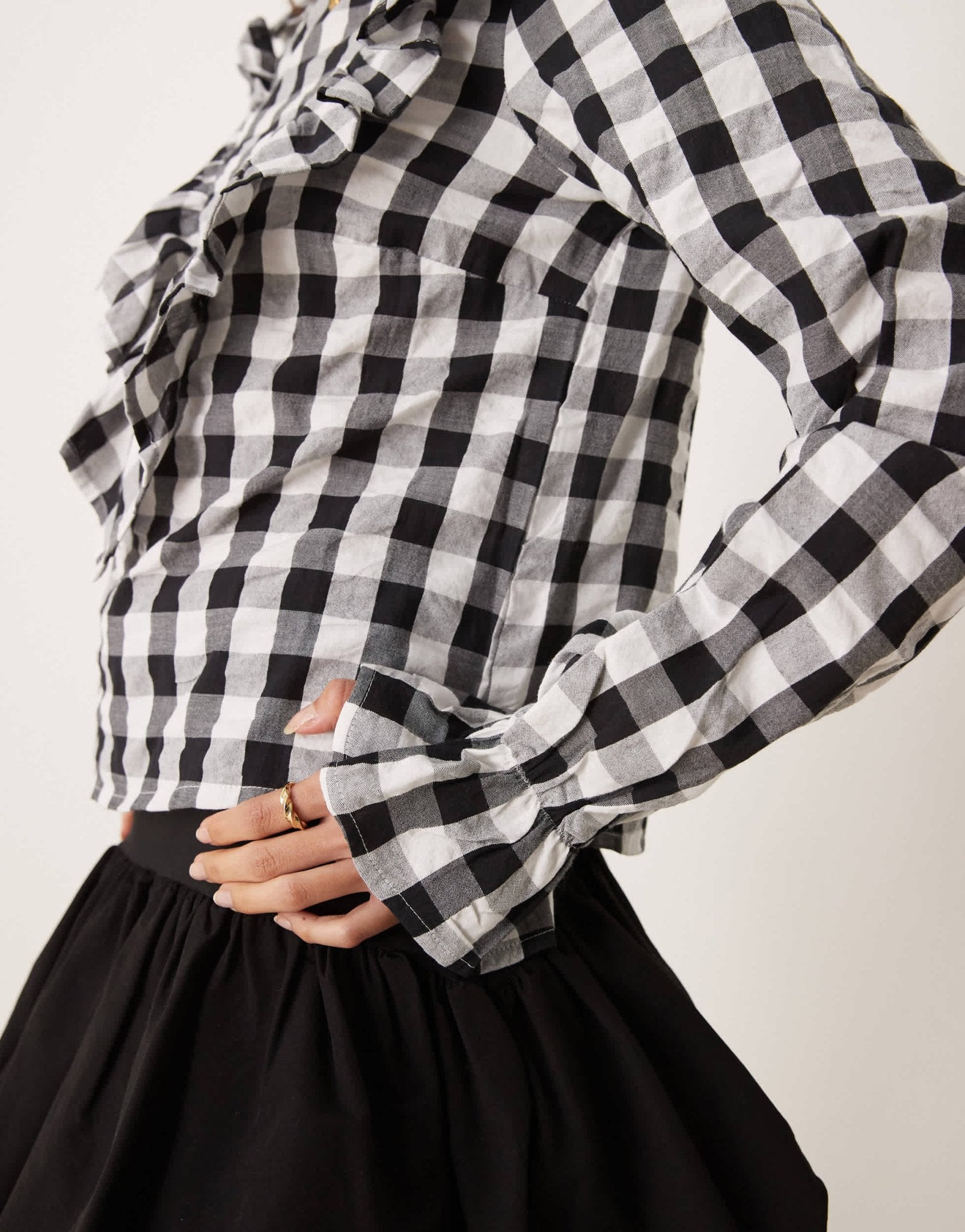 ASOS DESIGN ruffle front gingham top - ASOS Sample Sale EU Store