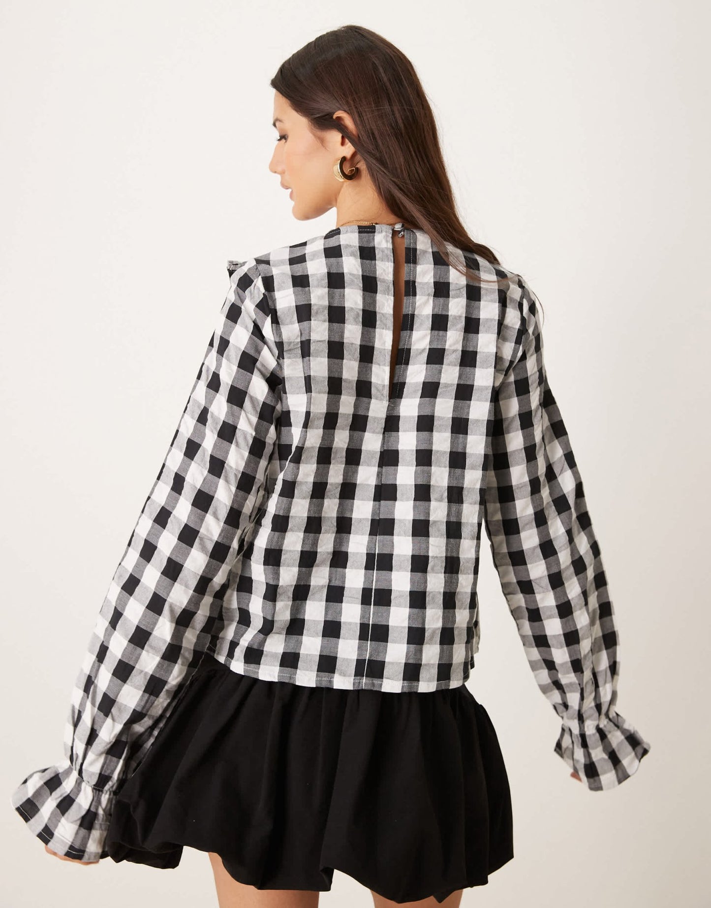 ASOS DESIGN ruffle front gingham top - ASOS Sample Sale EU Store