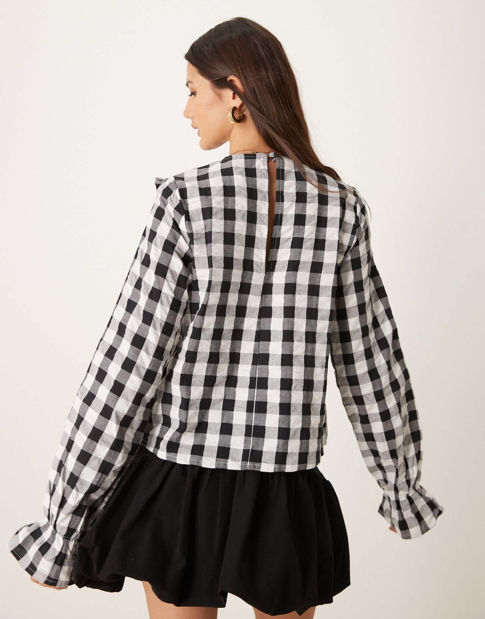 ASOS DESIGN ruffle front gingham top - ASOS Sample Sale EU Store