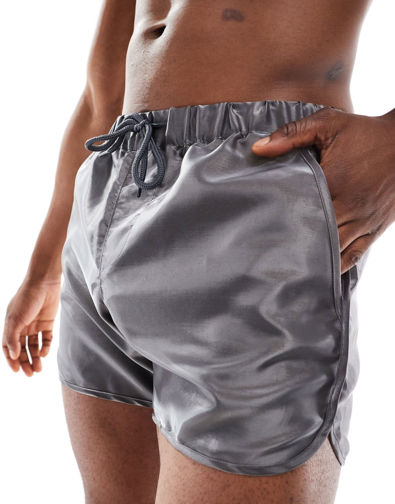 ASOS DESIGN runner short in metallic nylon - ASOS Sample Sale EU Store