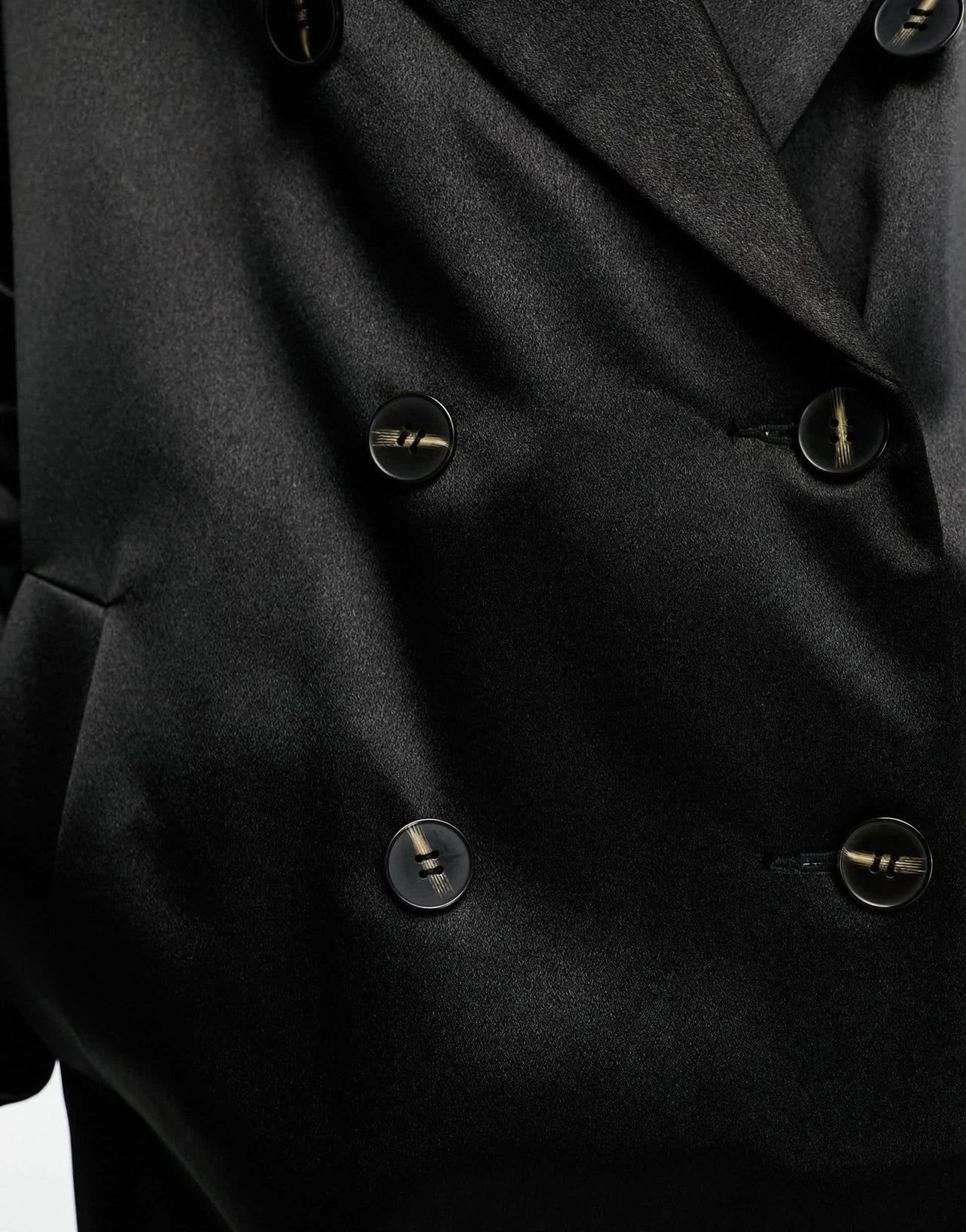 ASOS DESIGN satin dad coat in black - ASOS Sample Sale EU Store