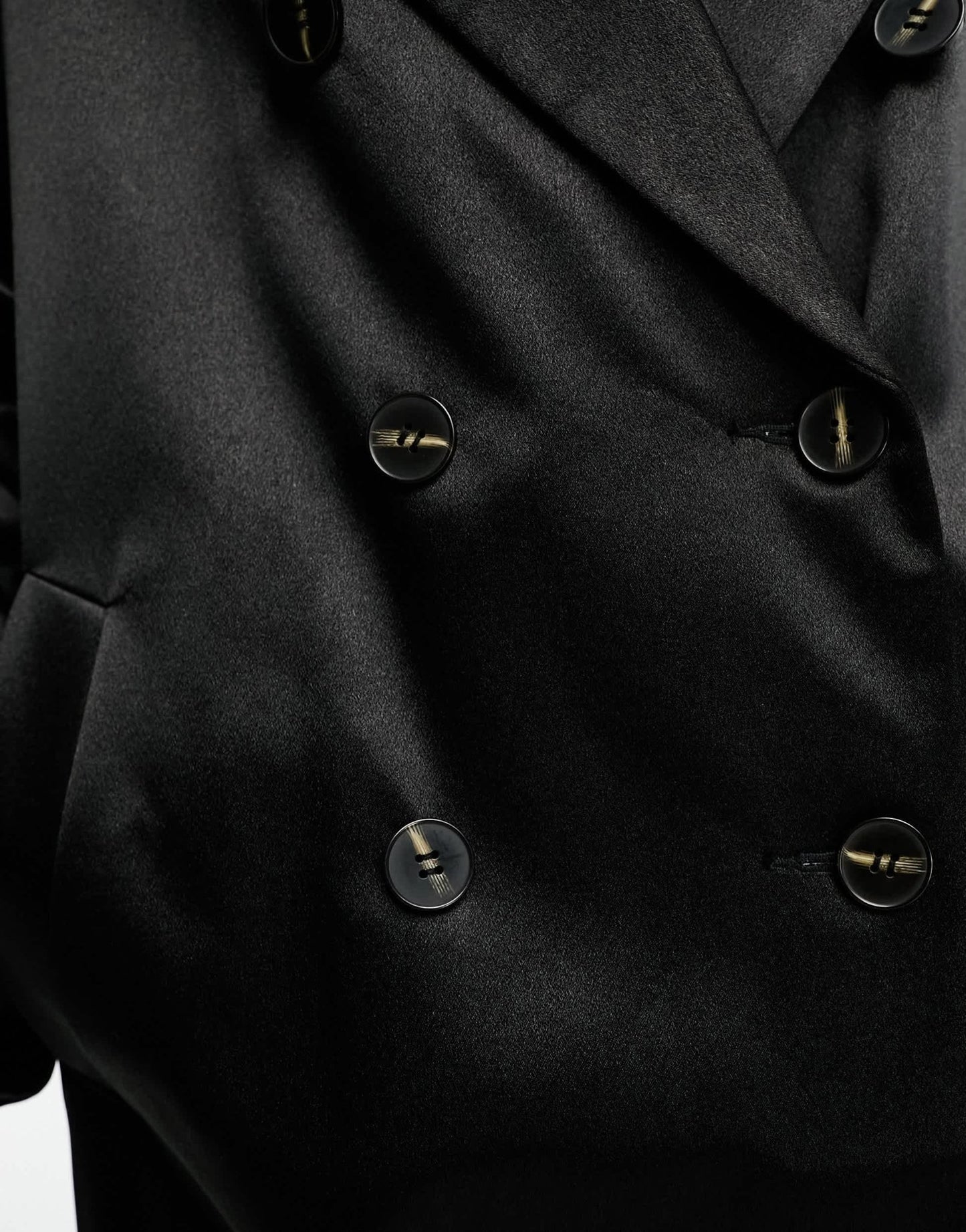 ASOS DESIGN satin dad coat in black - ASOS Sample Sale EU Store