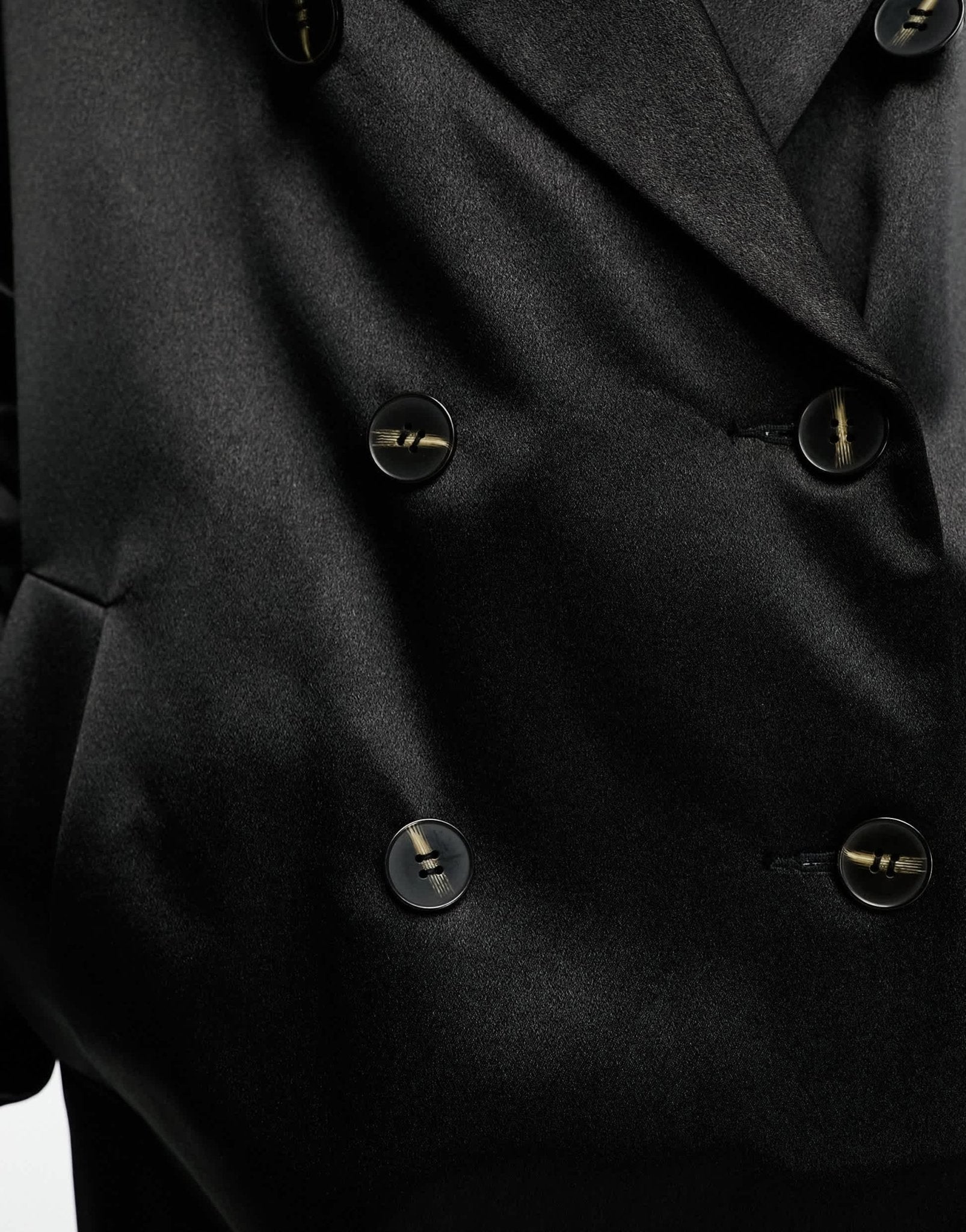 ASOS DESIGN satin dad coat in black - ASOS Sample Sale EU Store