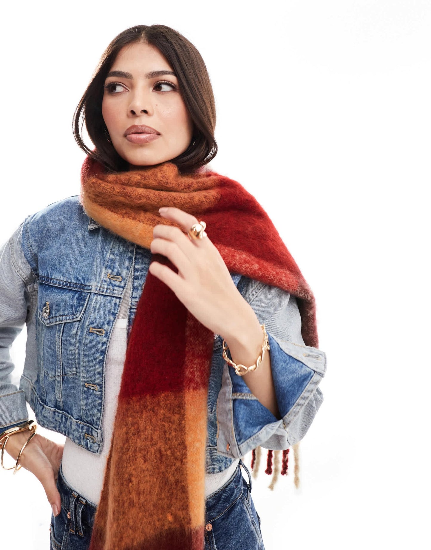 ASOS DESIGN scarf with multi check design - ASOS Sample Sale EU Store