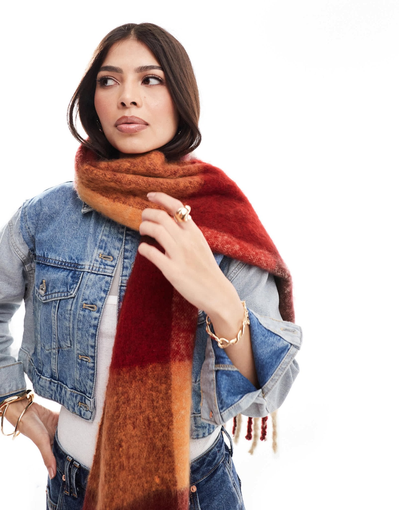 ASOS DESIGN scarf with multi check design - ASOS Sample Sale EU Store