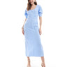 ASOS DESIGN abito midi con scollo a barca e vita plissettata in azzurro chiaro