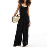 ASOS DESIGN scoop neck wide leg jumpsuit in black