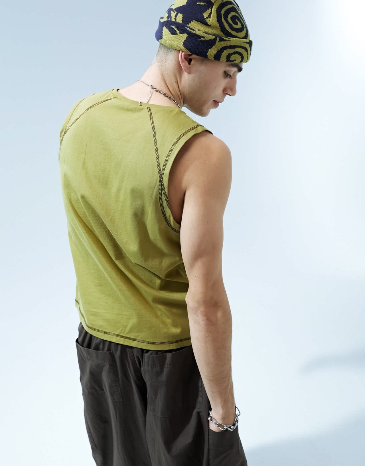 ASOS DESIGN seam detail tank in khaki - ASOS Sample Sale EU Store