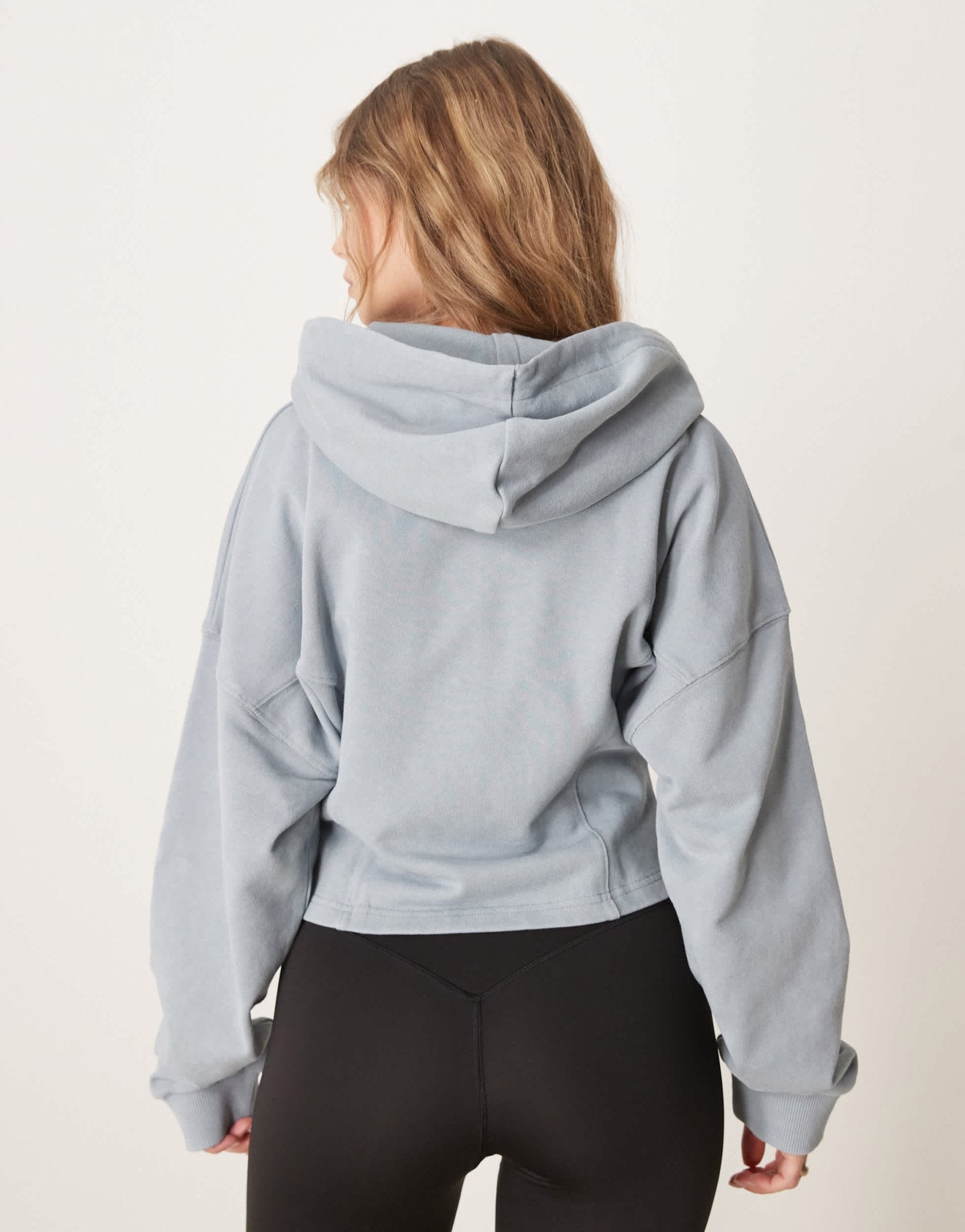ASOS DESIGN seam detail zip through hoodie in blue washed blue - ASOS Sample Sale EU Store