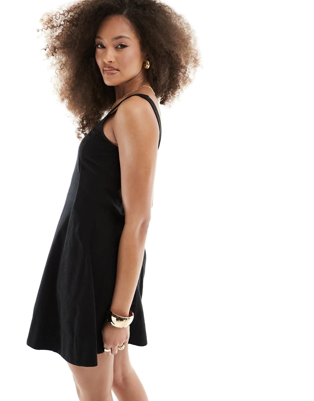 ASOS DESIGN seamed mini tennis sundress in black - ASOS Sample Sale EU Store